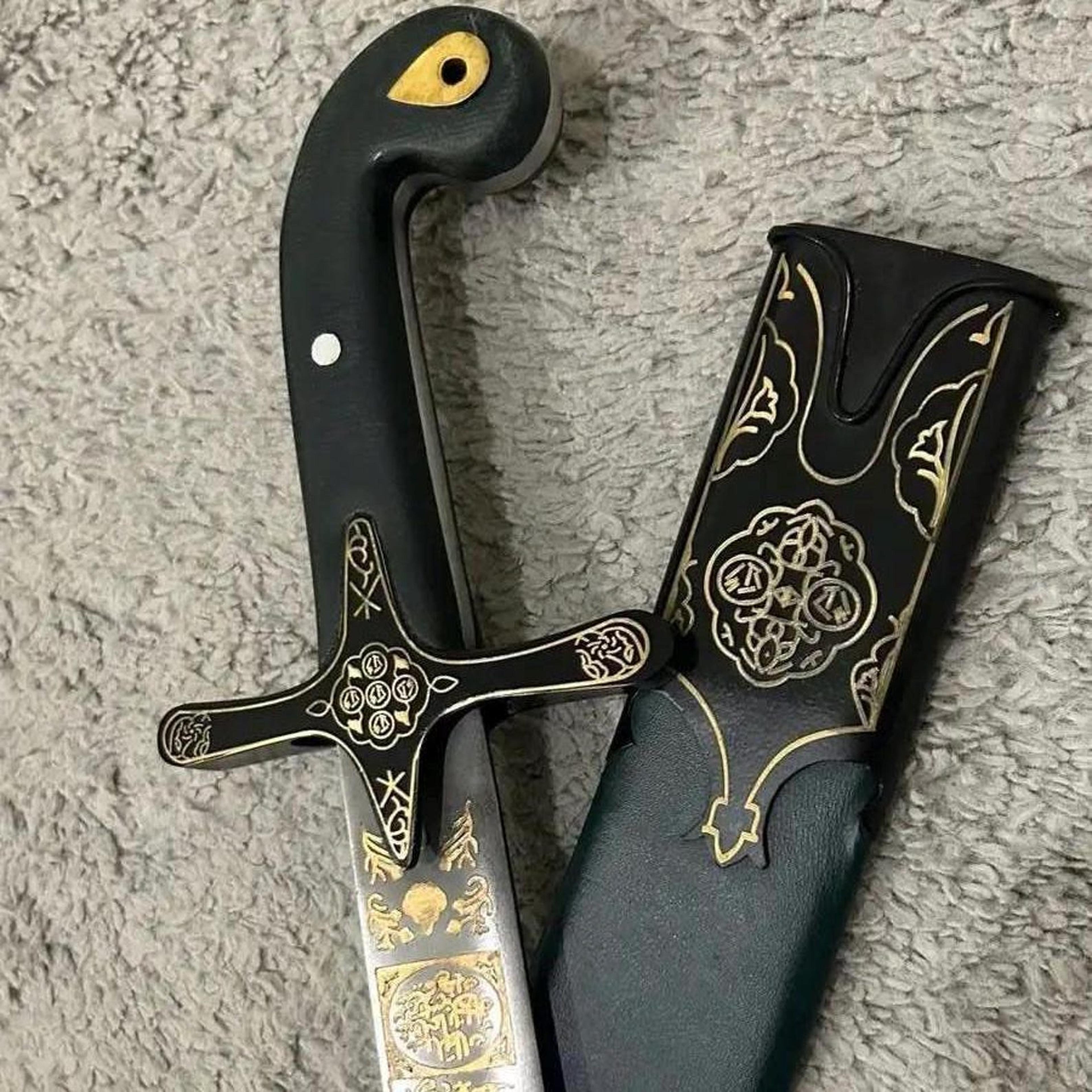 handmade islamic ottoman style sword medieval replica with leather sheath gift for him