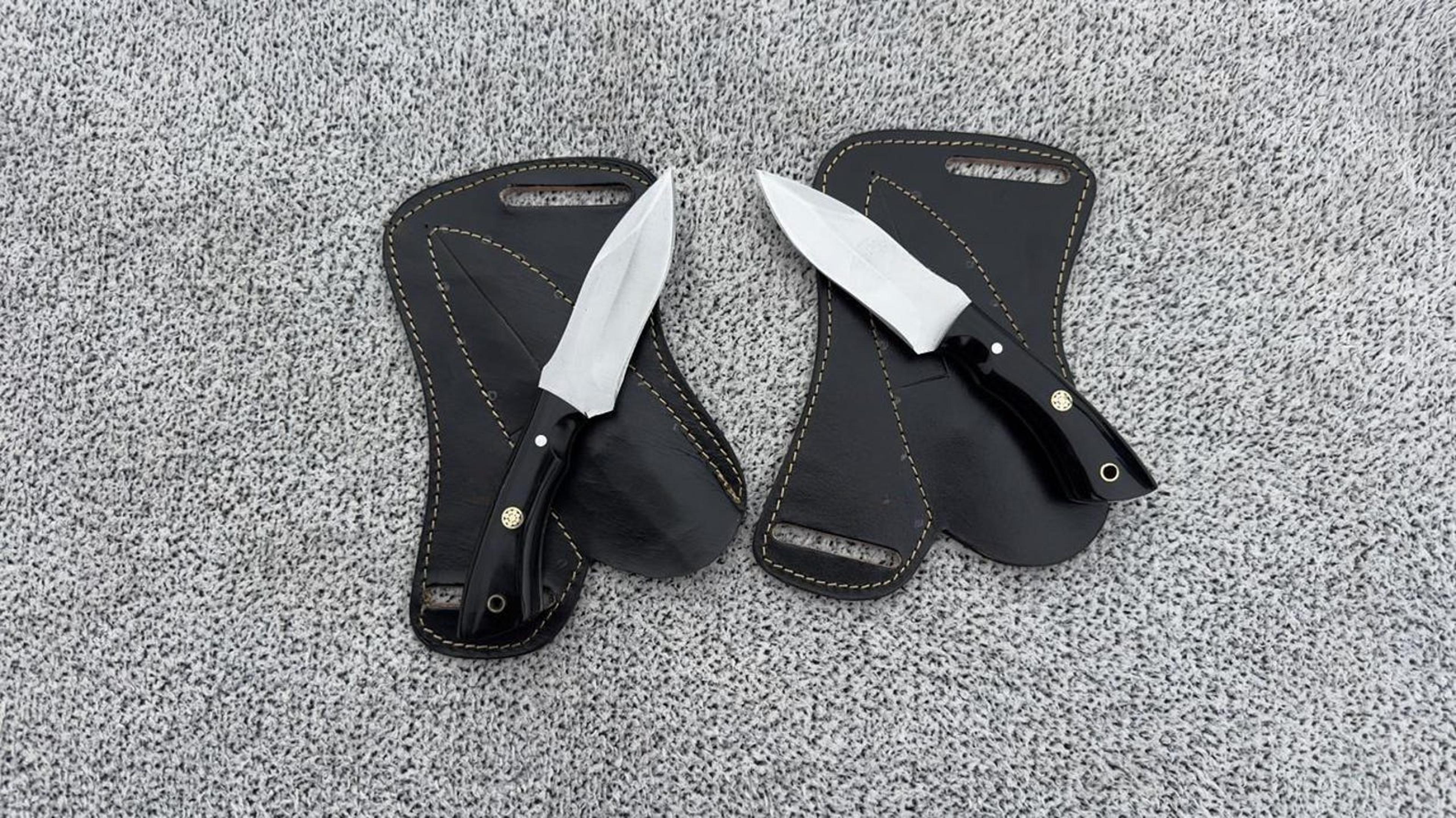 handmade skinning knife skinner hunting bushcraft camping survival knife with leather sheath