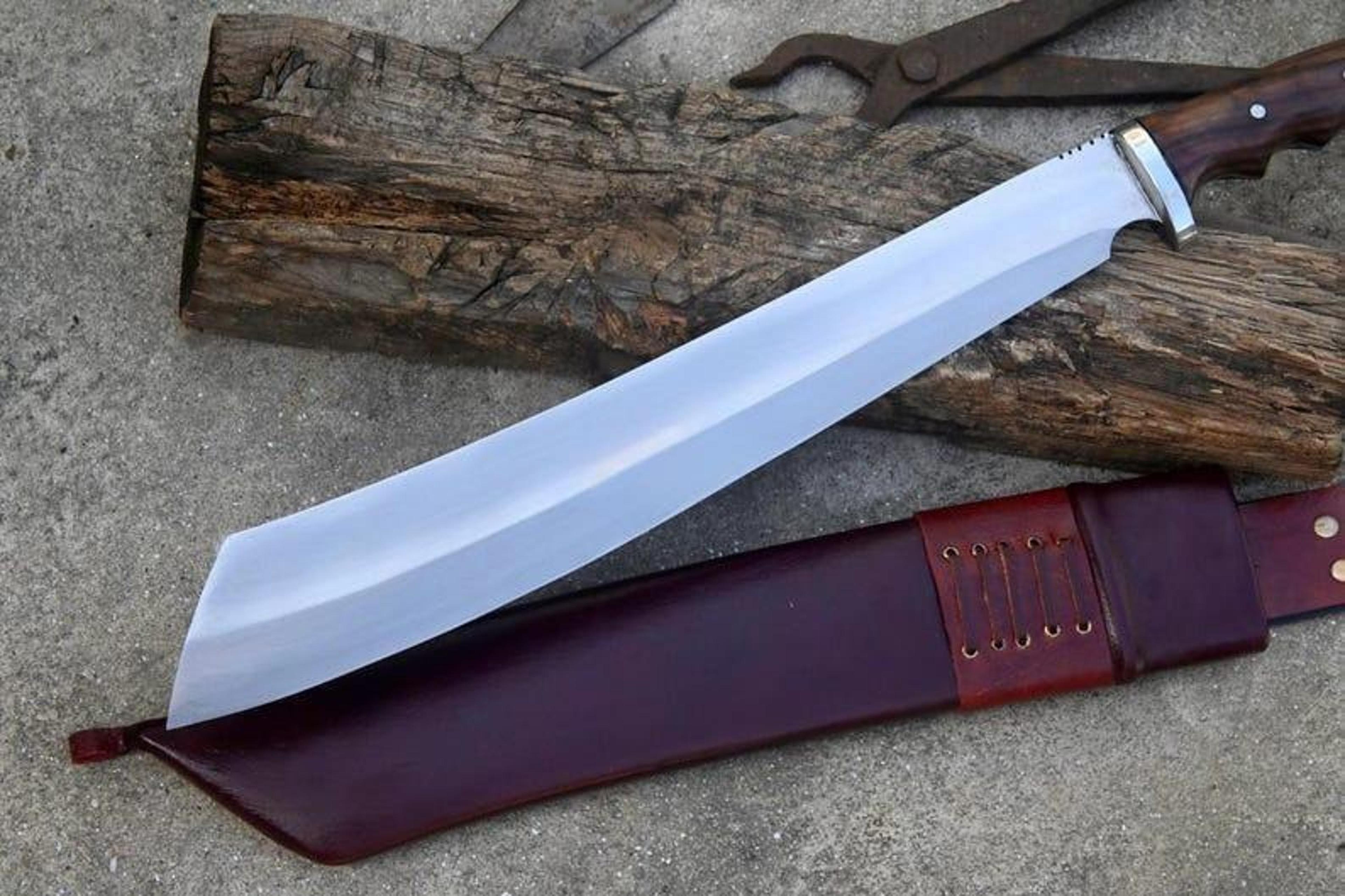 high quality handmade machete with high carbon steel blade and wooden handle for outdoor use and collection