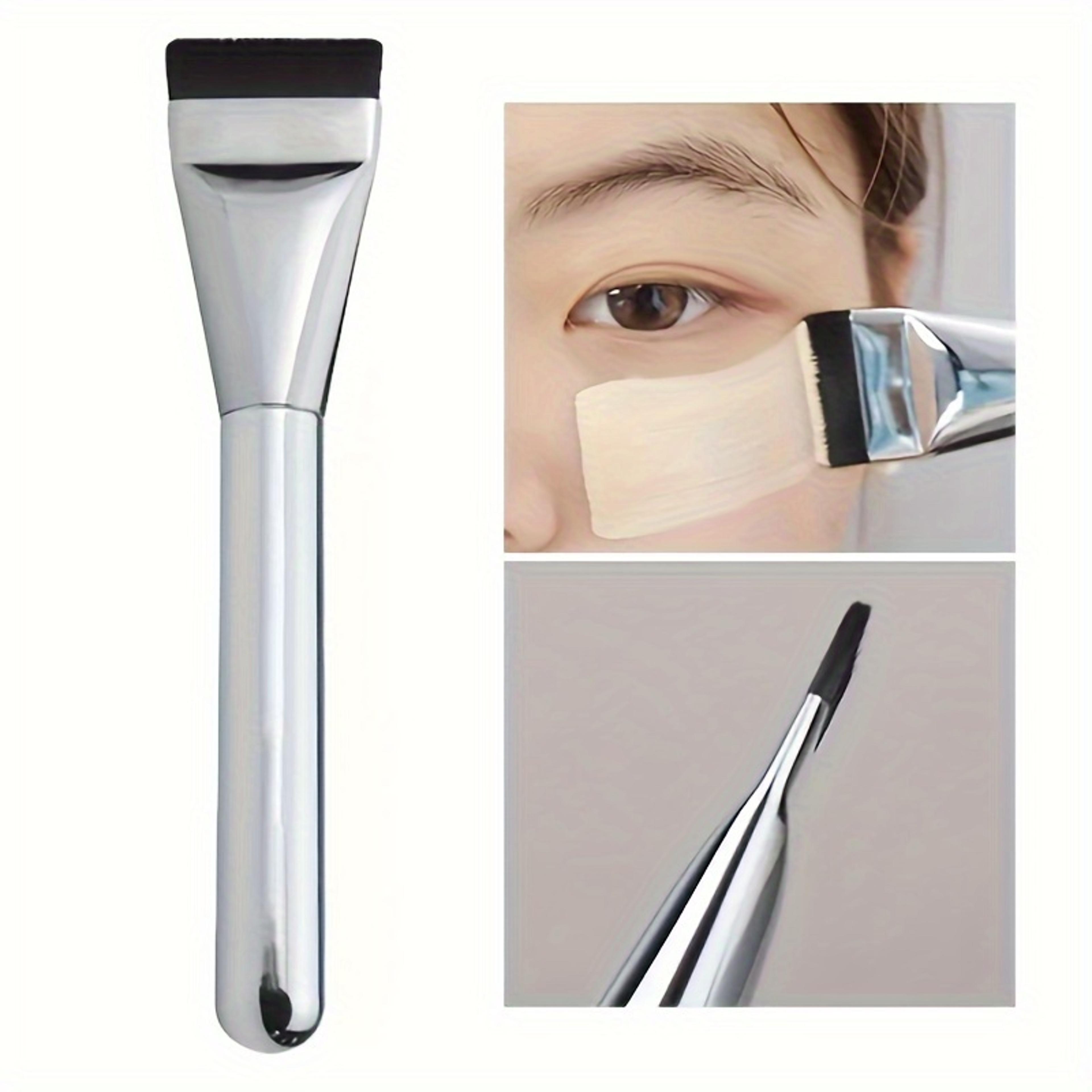 oval foundation brush, multi-use ultra-fine bristle, hypoallergenic nylon makeup brush for perfect face contouring