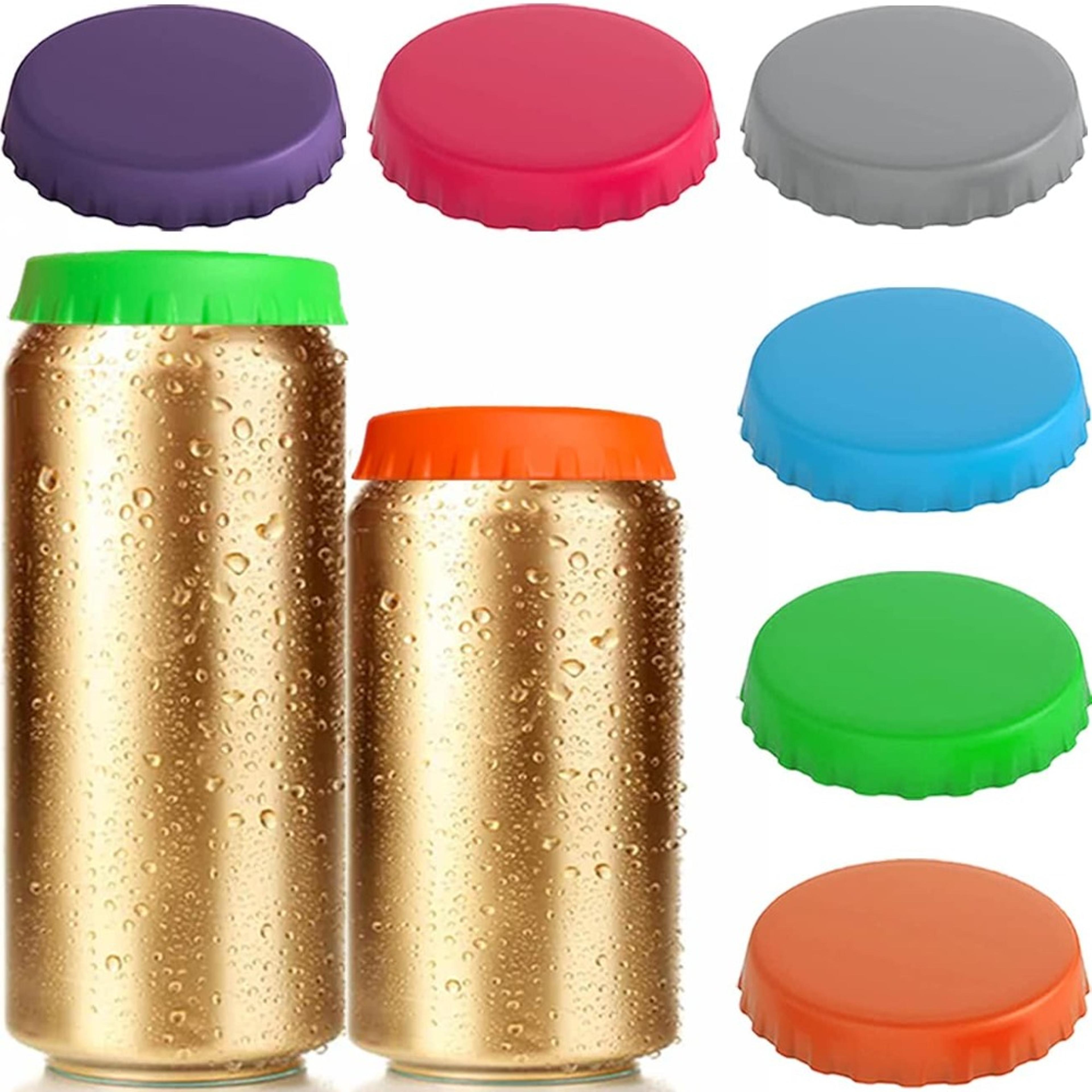 silicone can lids for soda and beer, pack reusable can covers, juice drink protective lids, fits standard cans