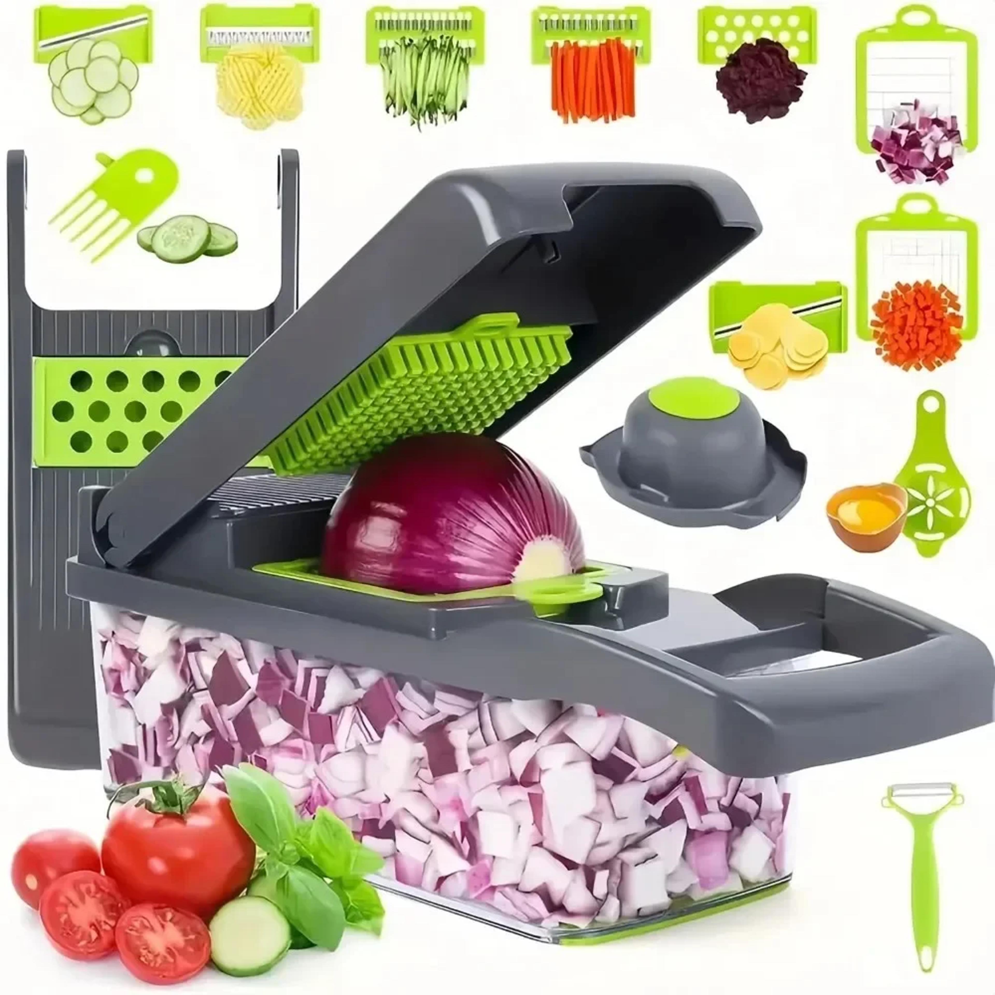 multi functional vegetable chopper, handle food grater, kitchen food slicer dicer, vegetable cutter for quick meal