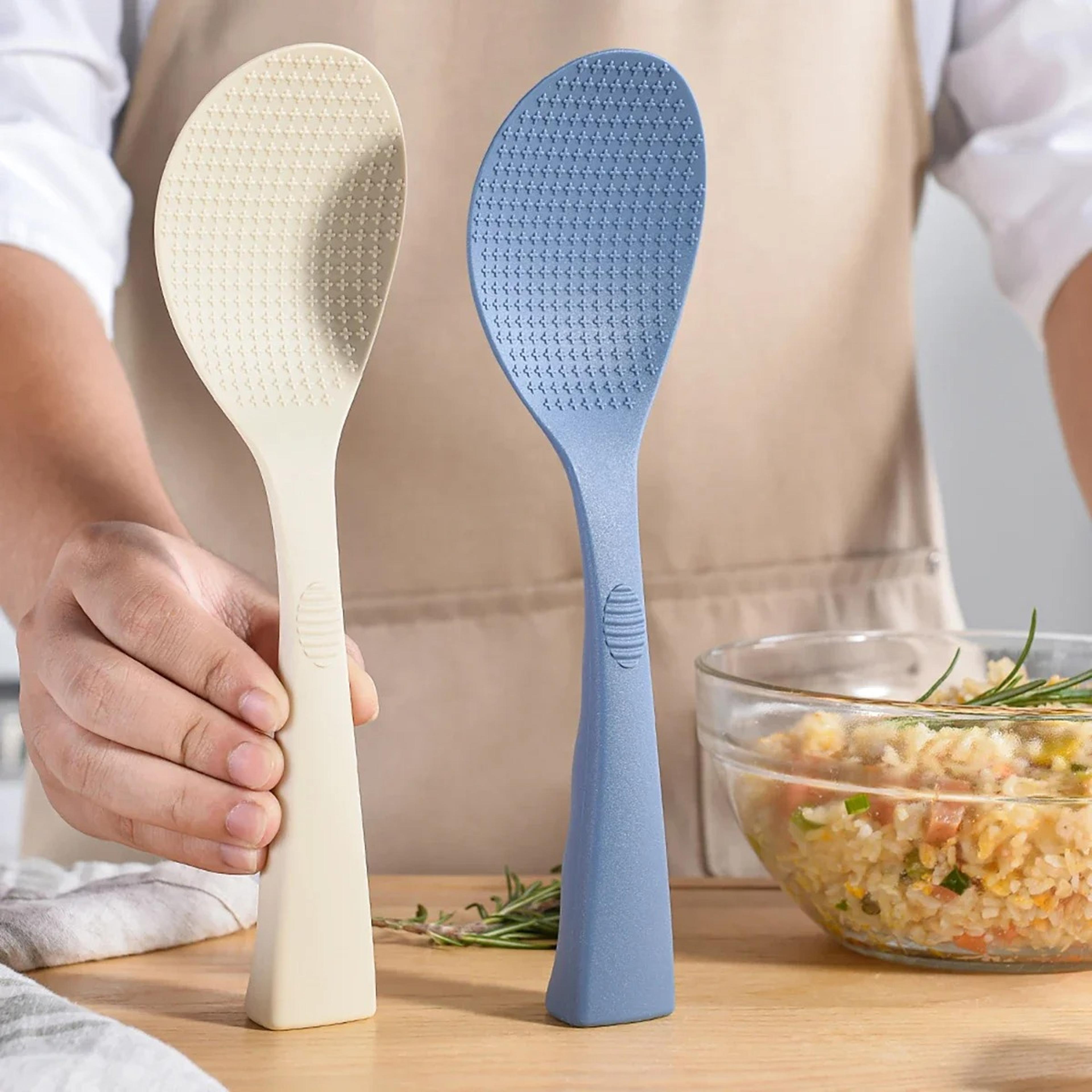 food grade silicone, non stick rice spoon, high-temperature resistant, household cooking tool