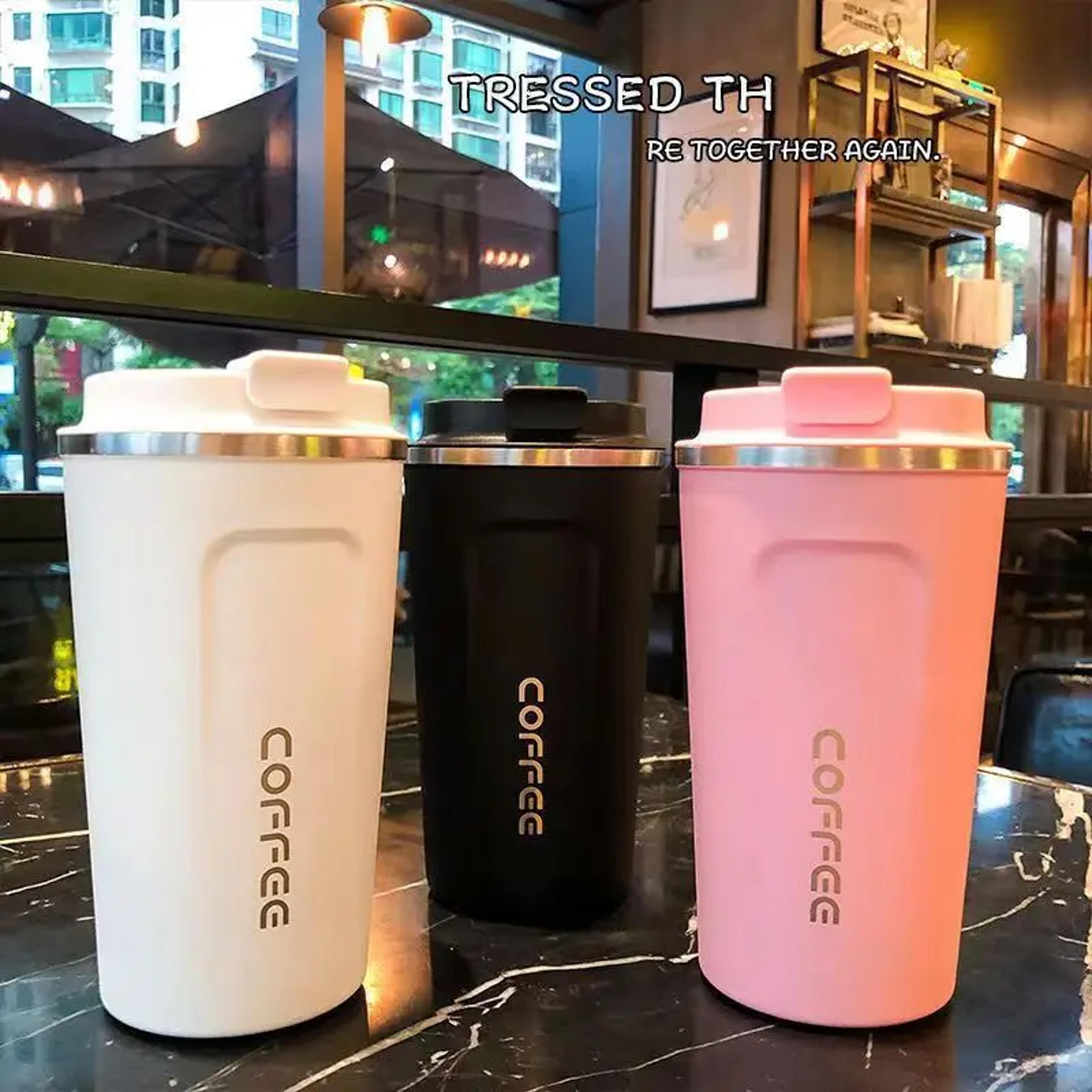 stainless steel coffee mug, portable tumbler, vacuum flasks, thermal cup, keeps hot and cold, coffee cup