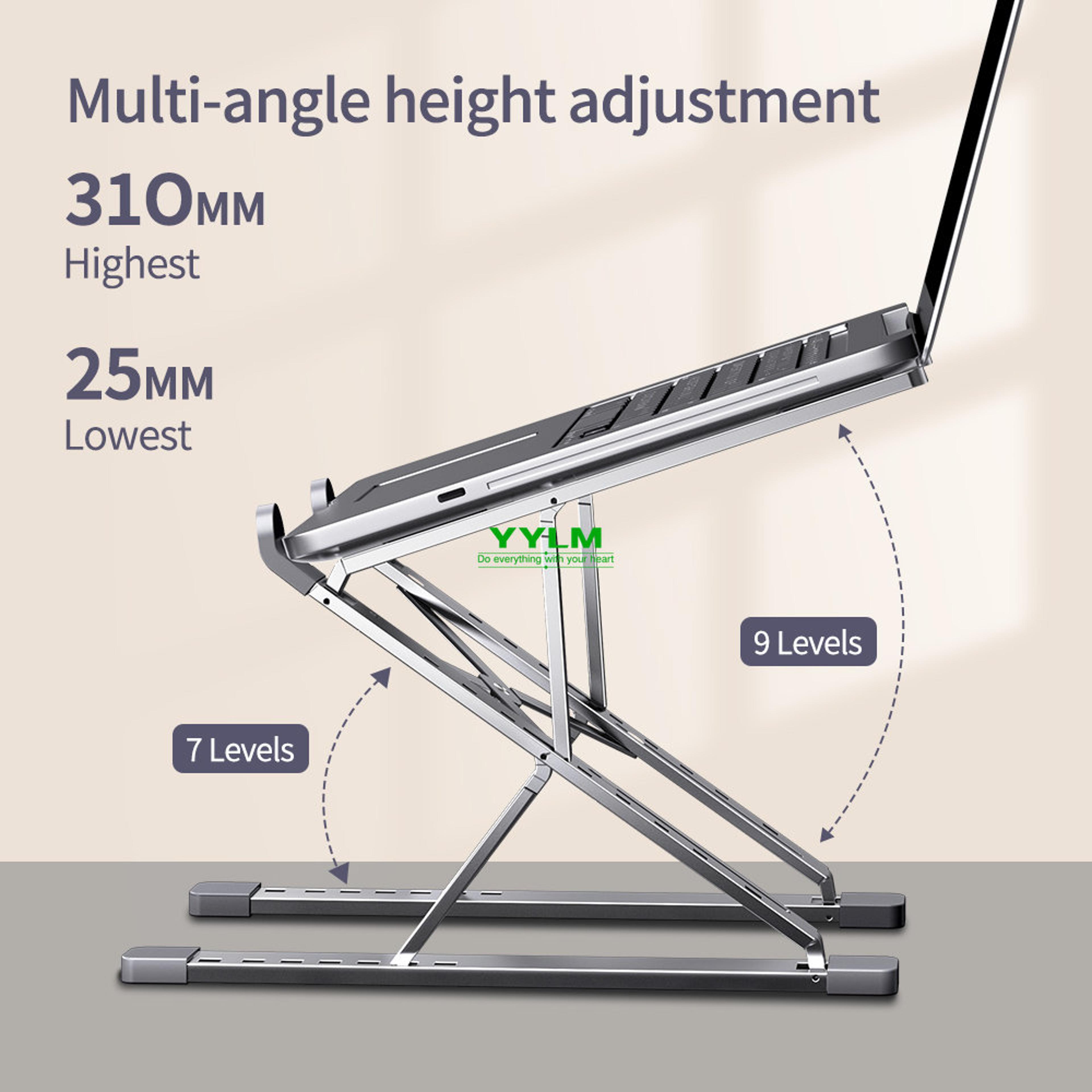 adjustable portable laptop stand, aluminum for macbook, cooling stand foldable, more stable notebook holder