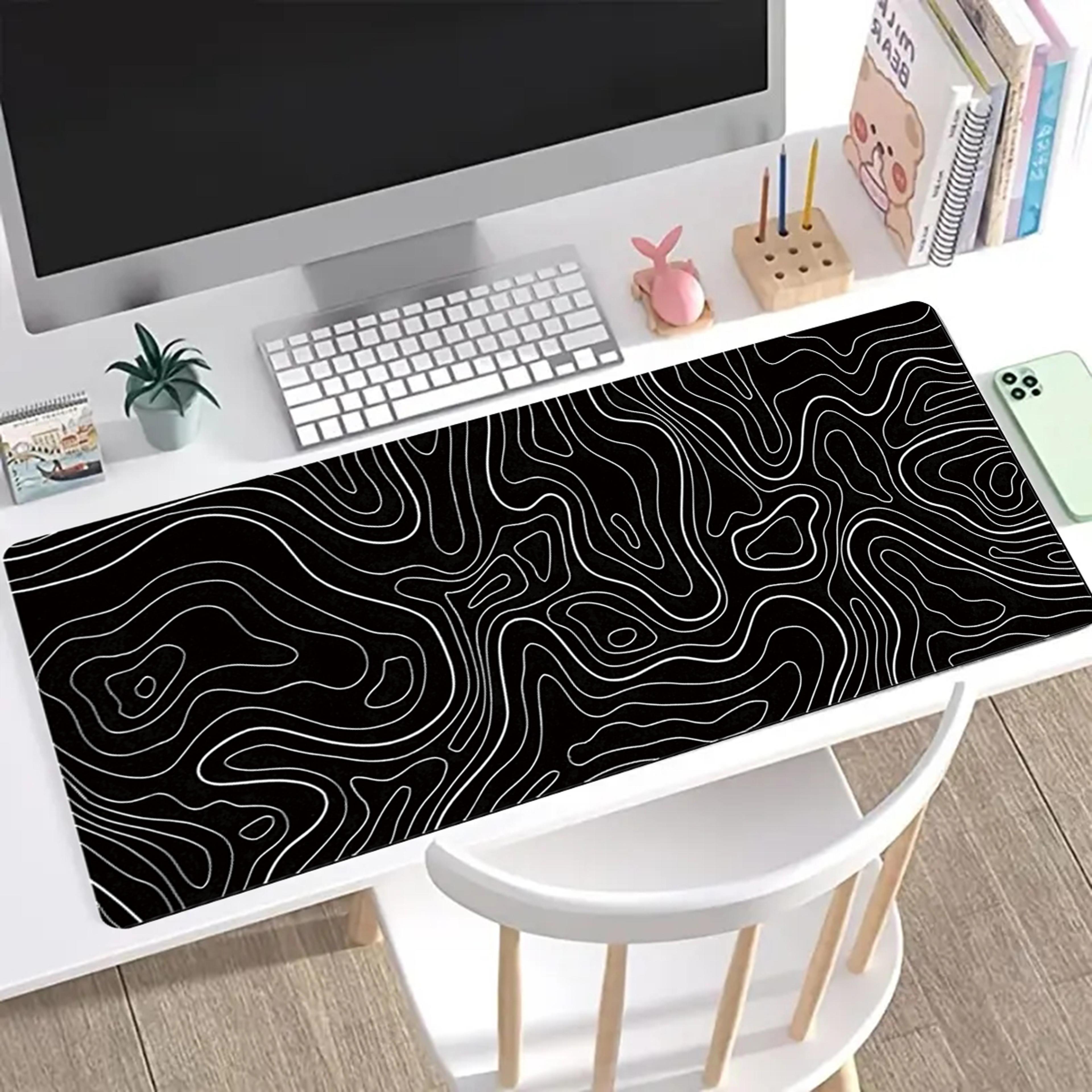 gaming mouse pad, topographic mouse pad, large keyboard pad, black and white mouse pad for keyboard