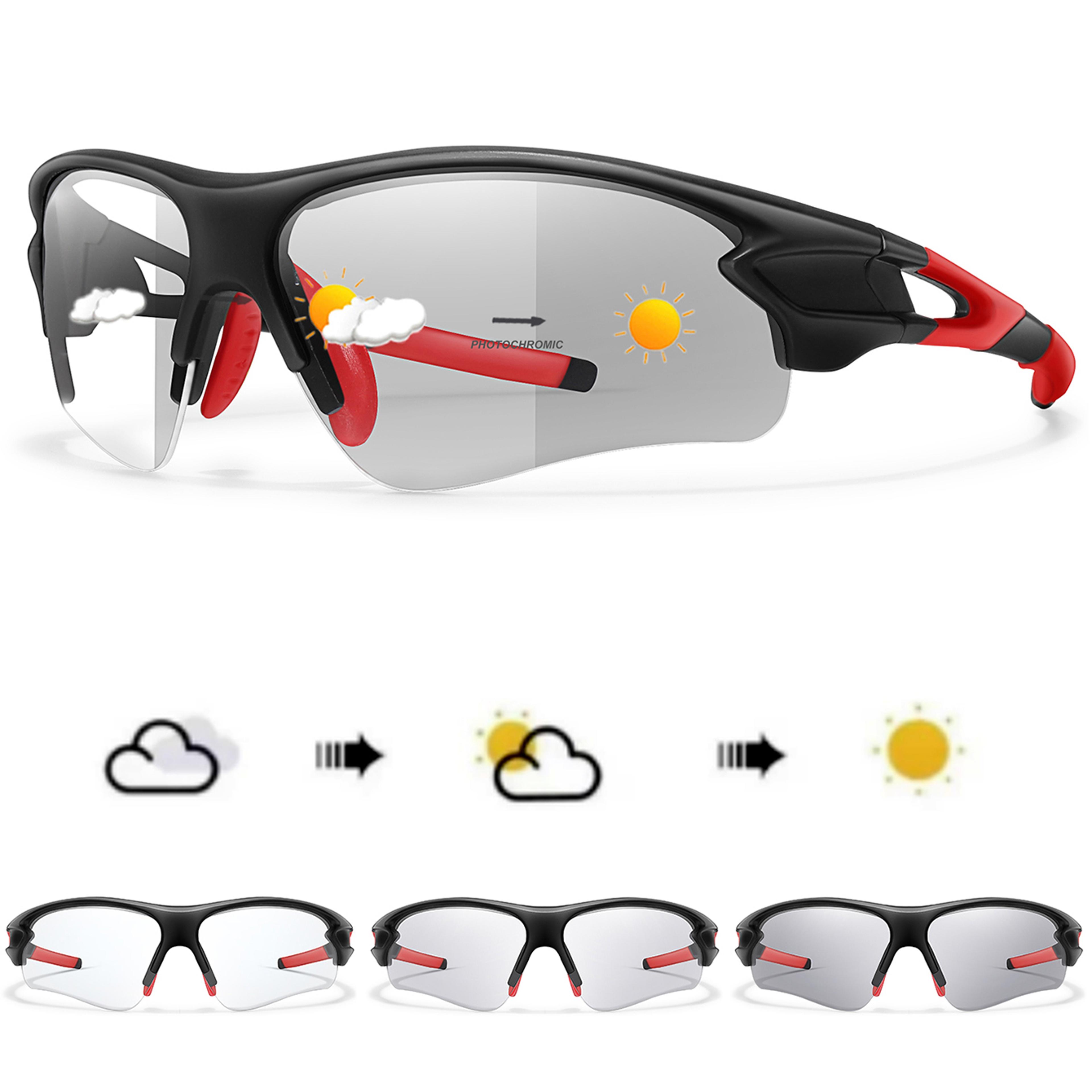 fashion photo chromatic sunglasses for men and women, outdoor sports eye wear, cycling, running, and fishing goggles