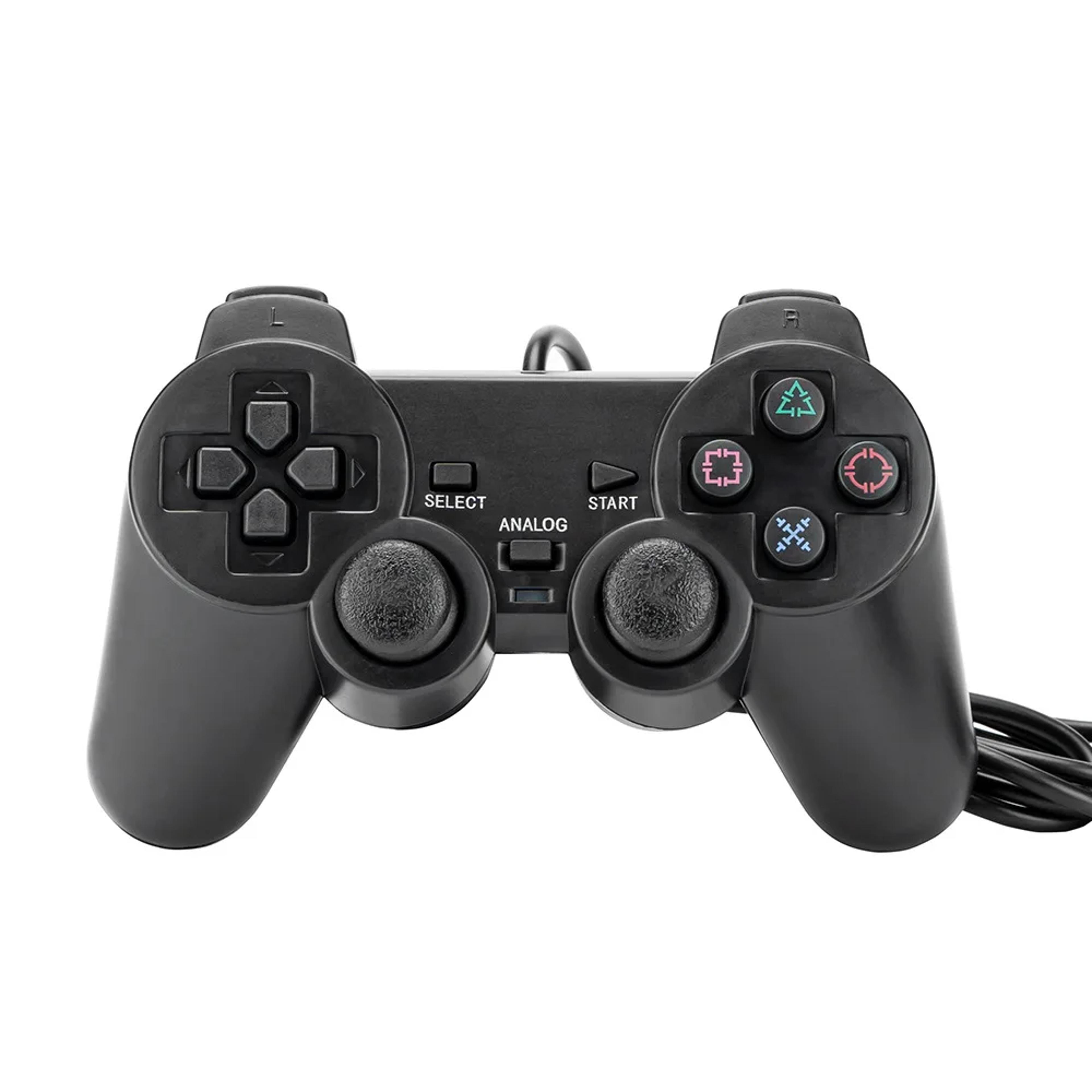 wired analog controller joystick game pad for console, dual shock vibration wired controller