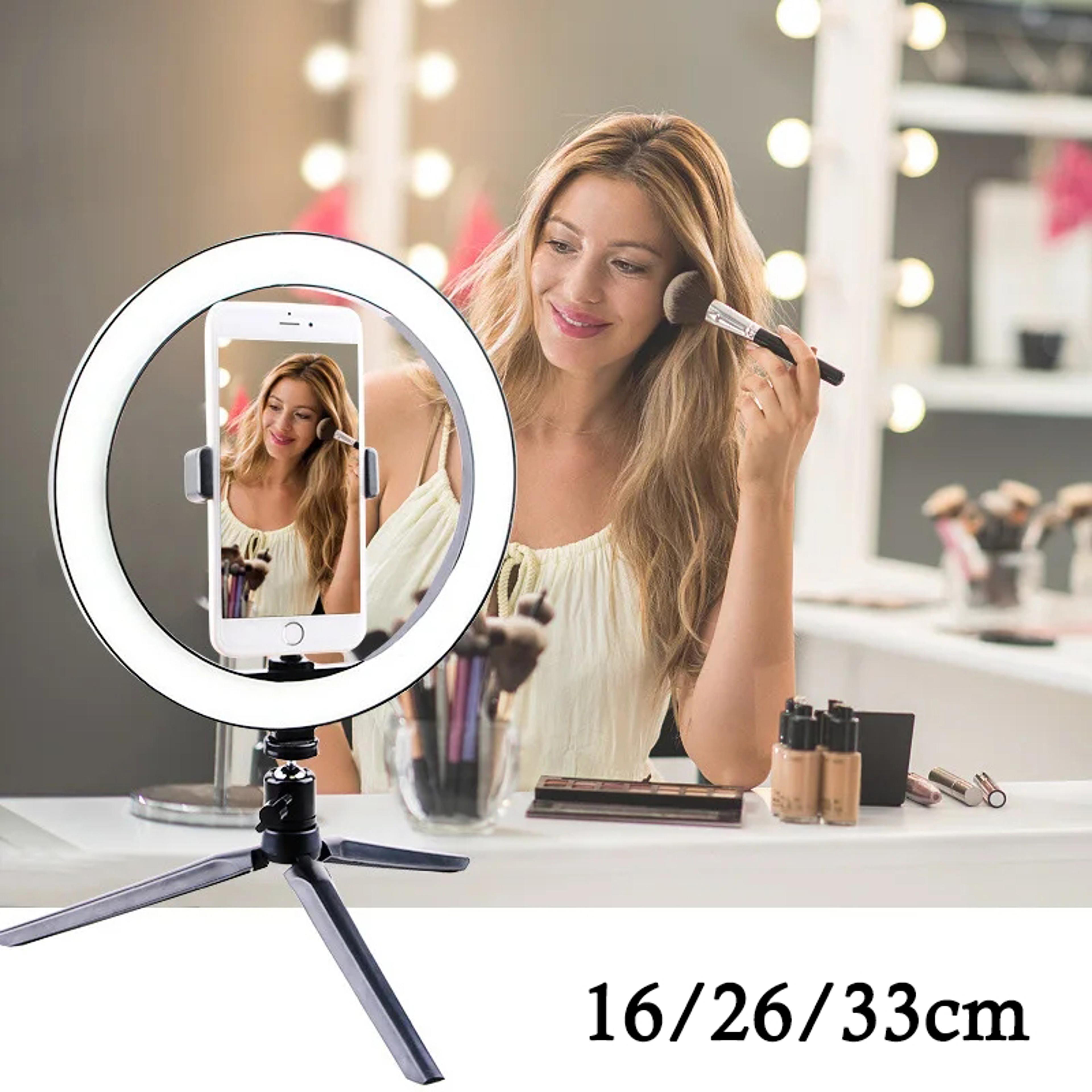 led ring light with phone holder for tiktok youtube makeup live studio