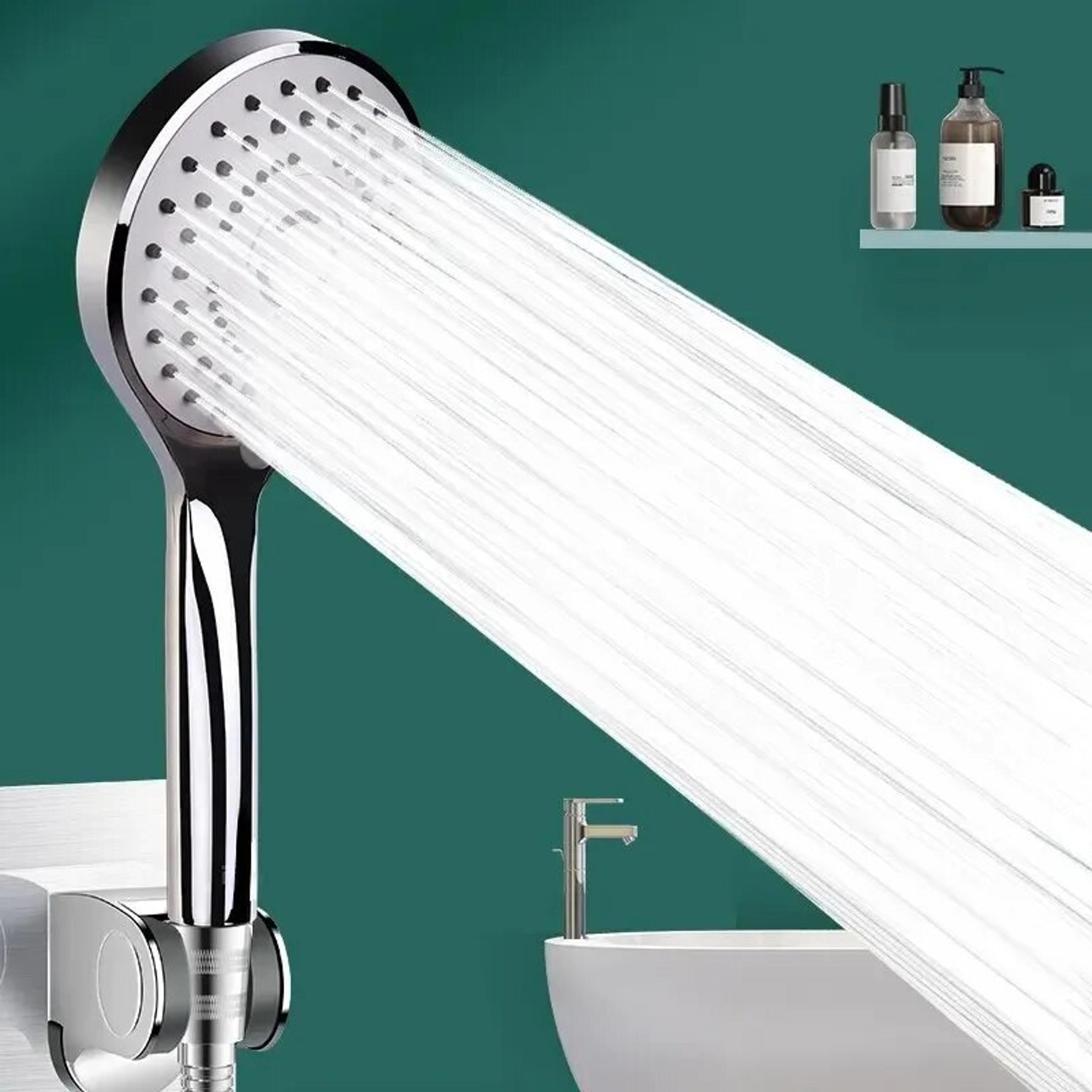 bathroom pressurised hand shower, universal adaptation nozzle, large water output package, save water accessories