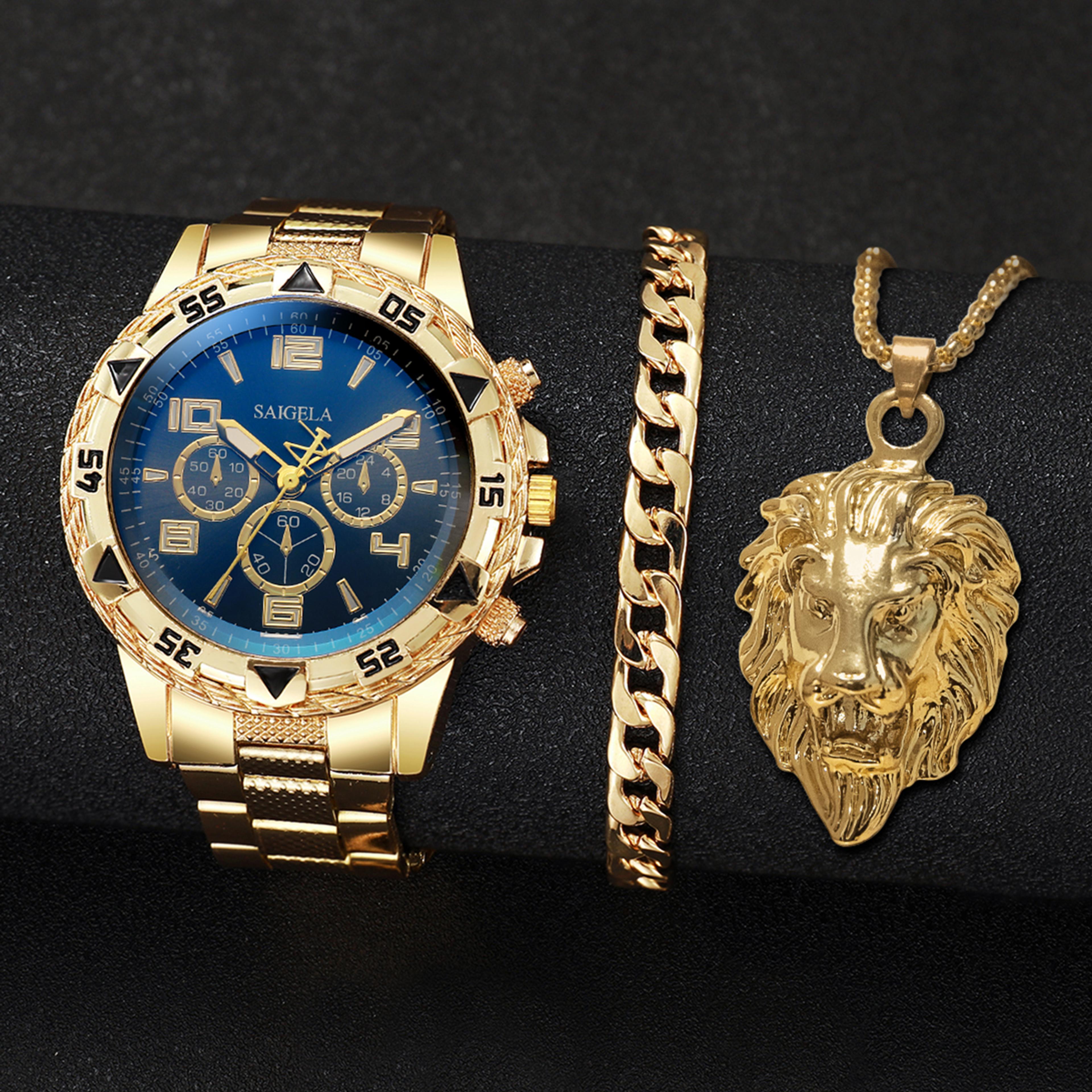 fashion steel band men watches, arabic dial man business watches, jewellery set premium gift
