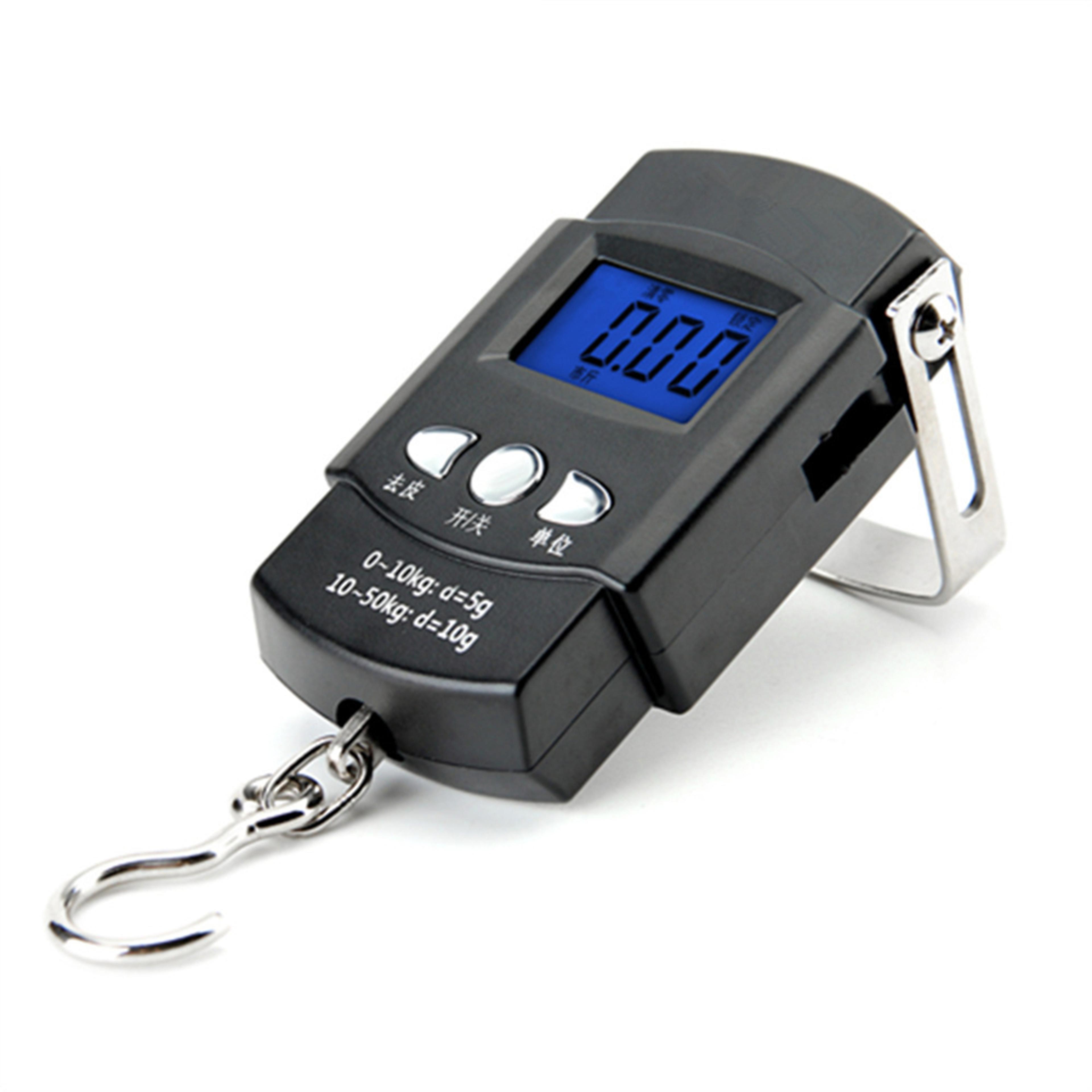 electronic scale, blue back light lcd display, measuring rule tape, digital fishing hanging hook scale tool