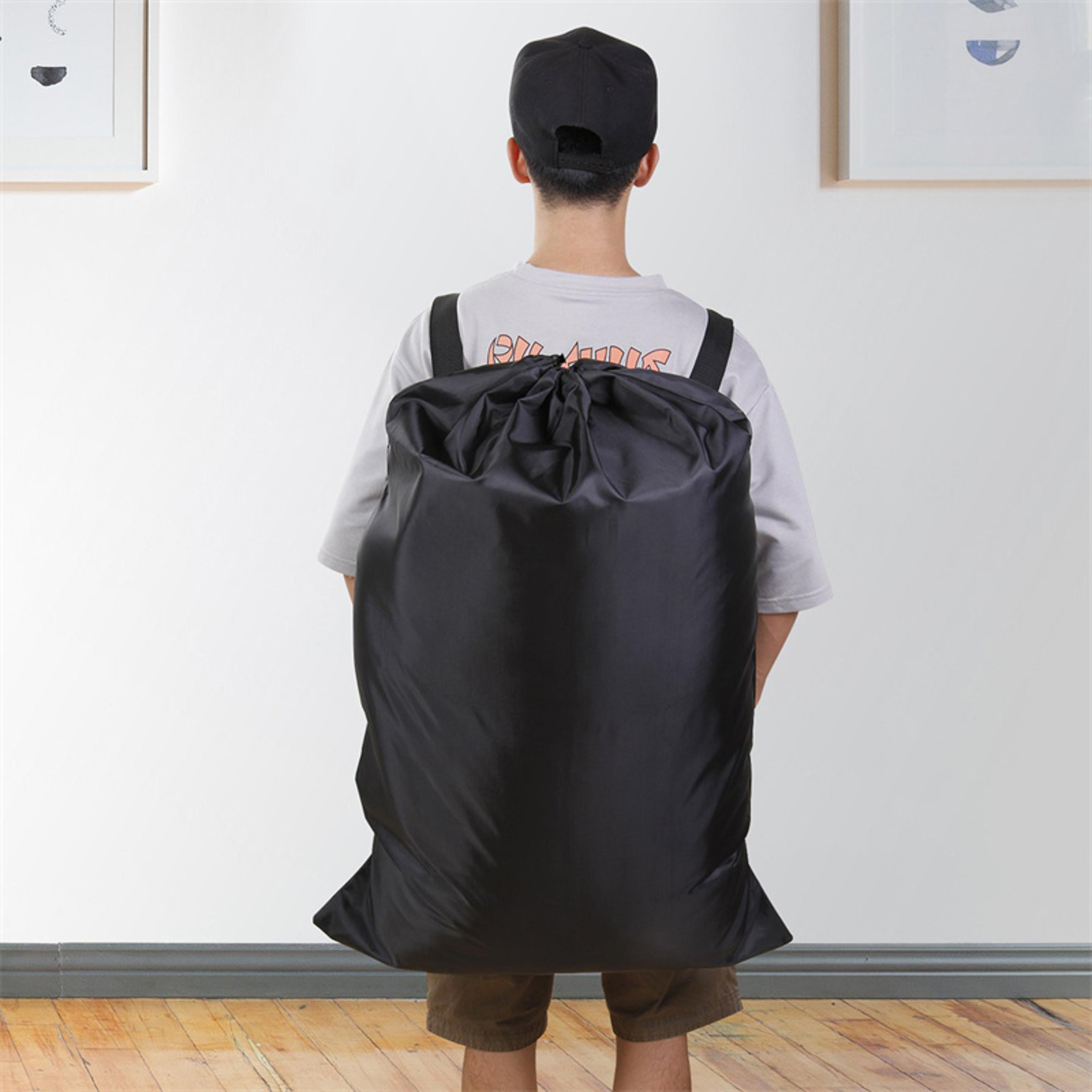 water proof, heavy duty back pack, black one size, polyester laundry bag, camping travel large clothing storage bag