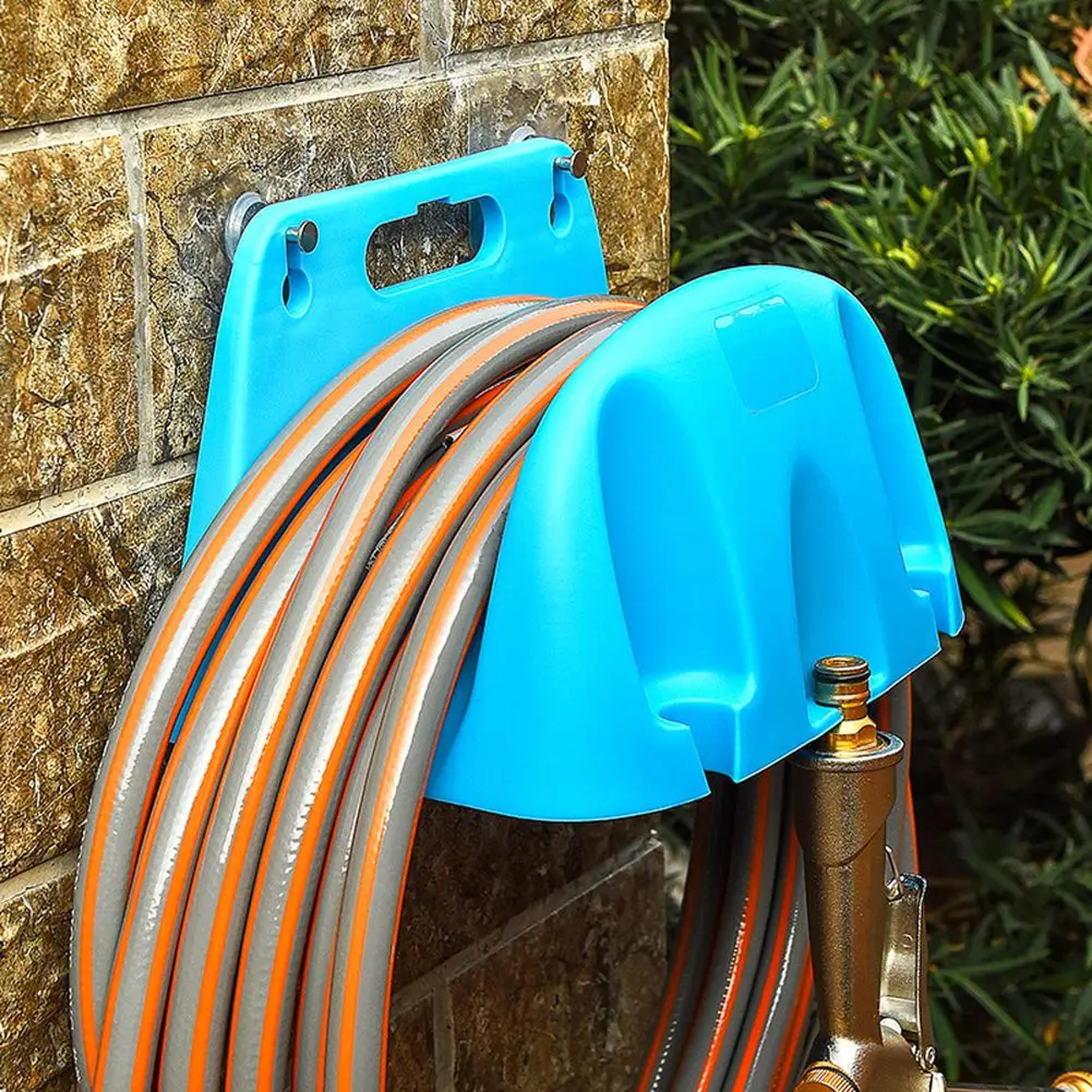 wall mounted garden irrigation hose pipe hanger storage holder, plastic rack tap watering hose organiser pipe