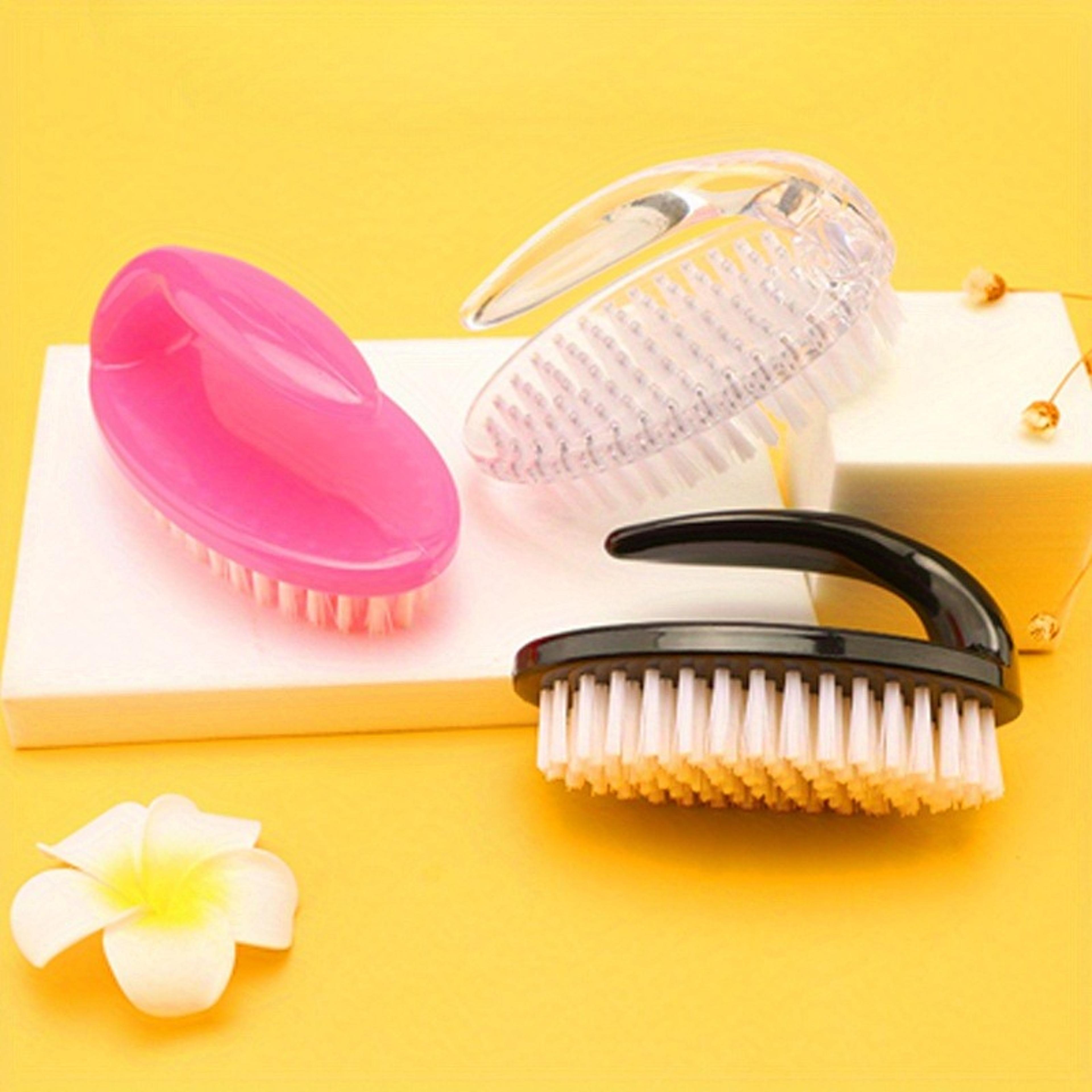 oval nail brush, nail dust brush, plastic nail cleaning brush, soft bristle brush, sweep nail dust effectively