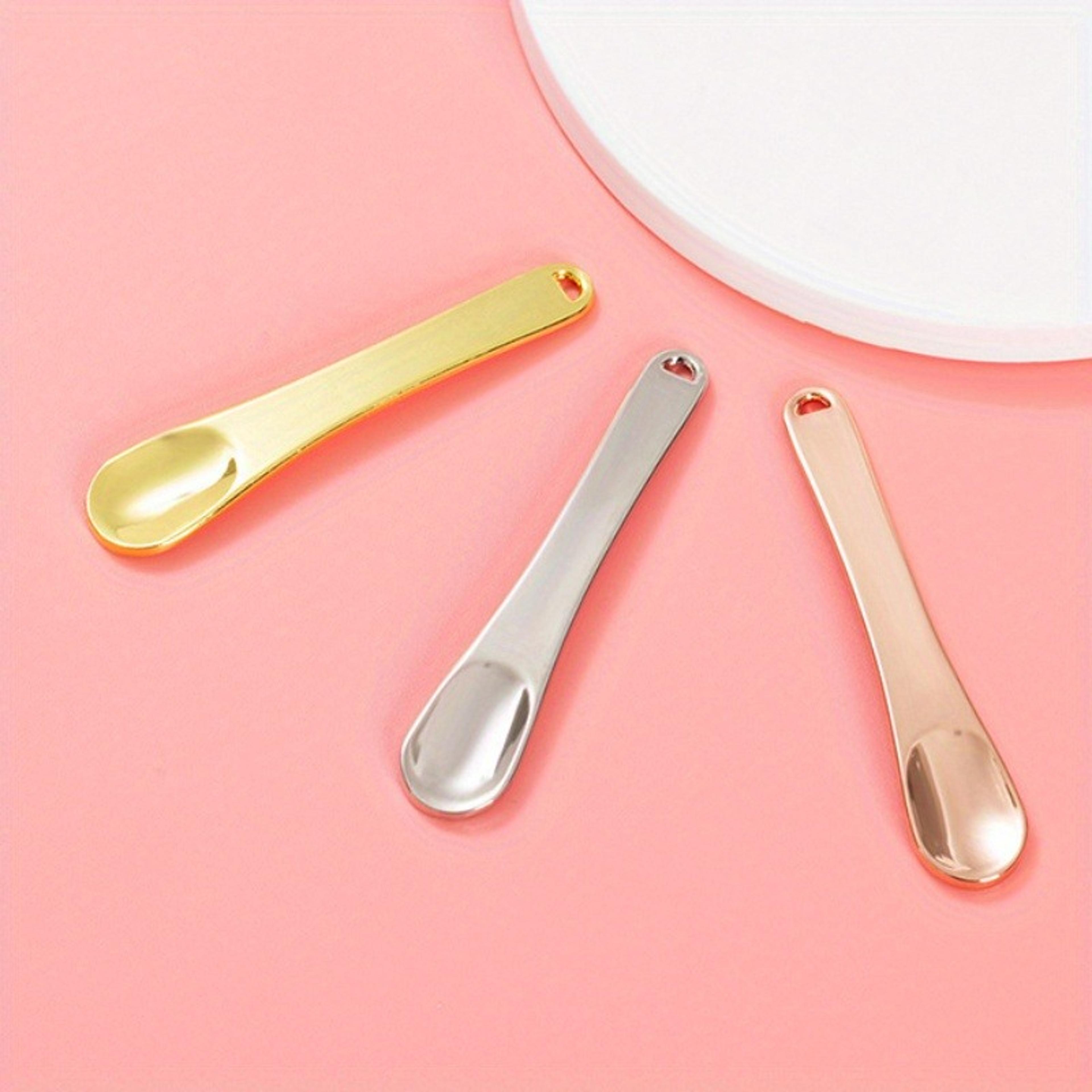 eye cream spoon, metal dispensing spoon, cream spoon for eye mask cream application, smear spoon for skincare jars