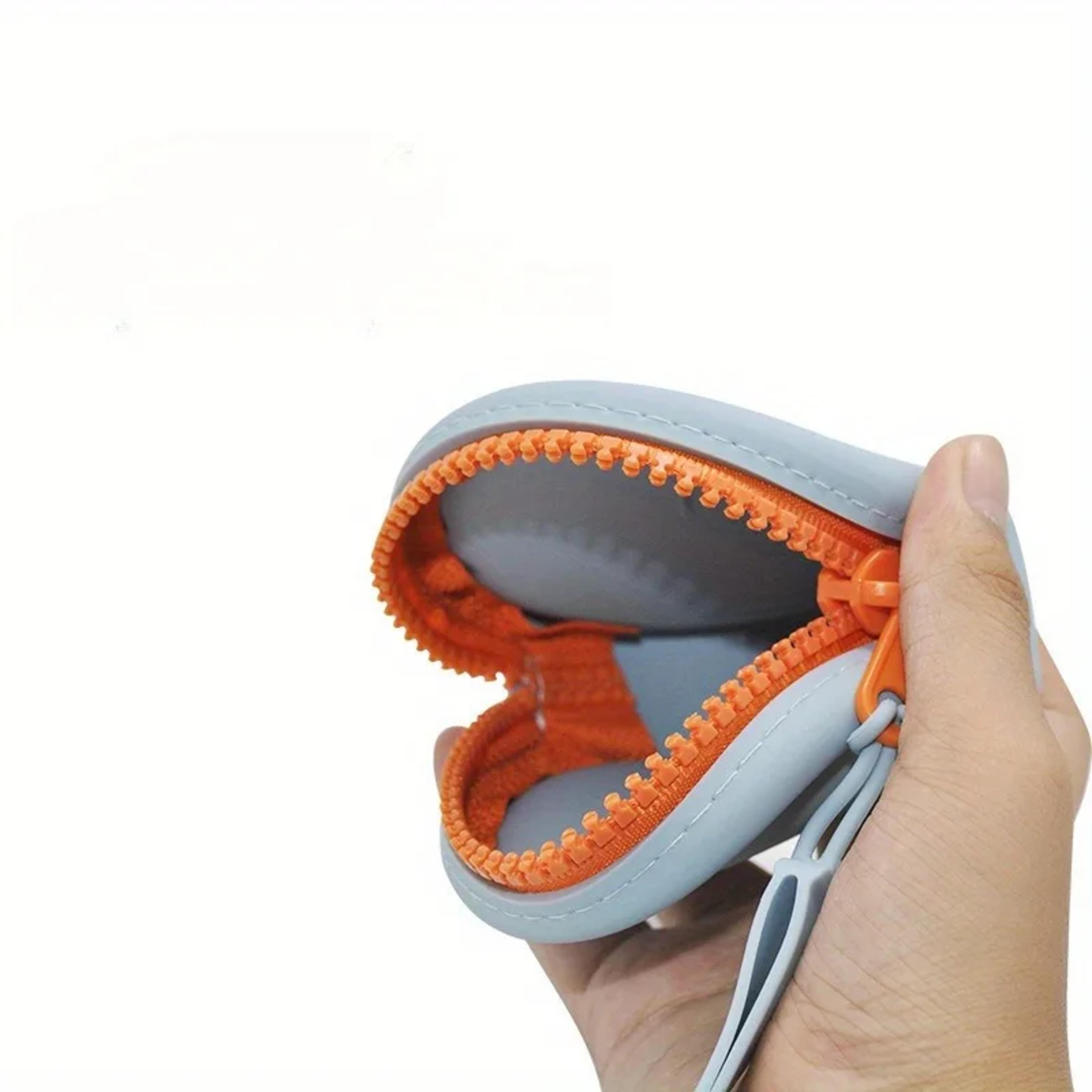 mini zipper silicone makeup bag, waterproof coin wallet, headphone storage