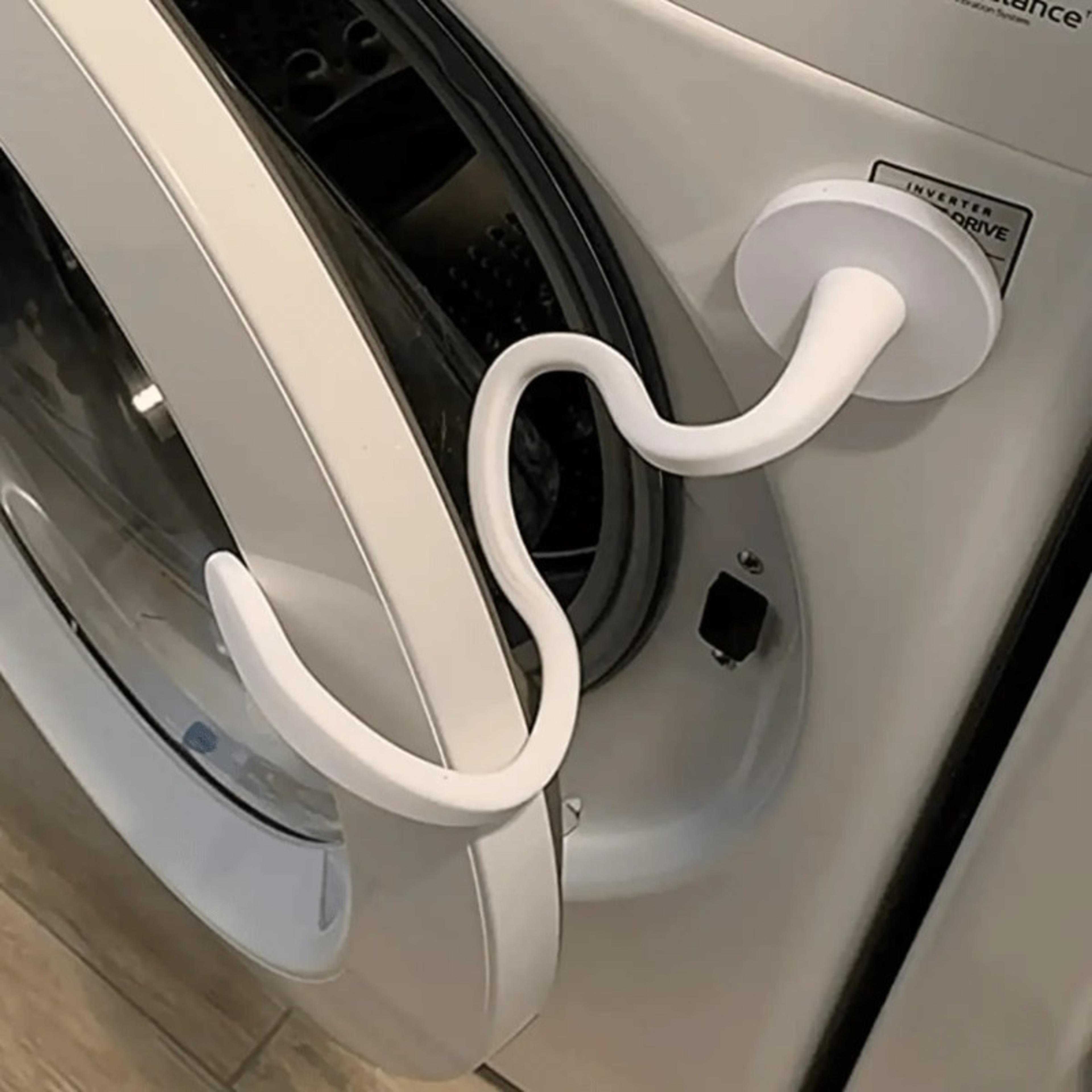 magnetic washer door prop stabiliser for front load machines, easy install flex design fits most washers & rv laundry