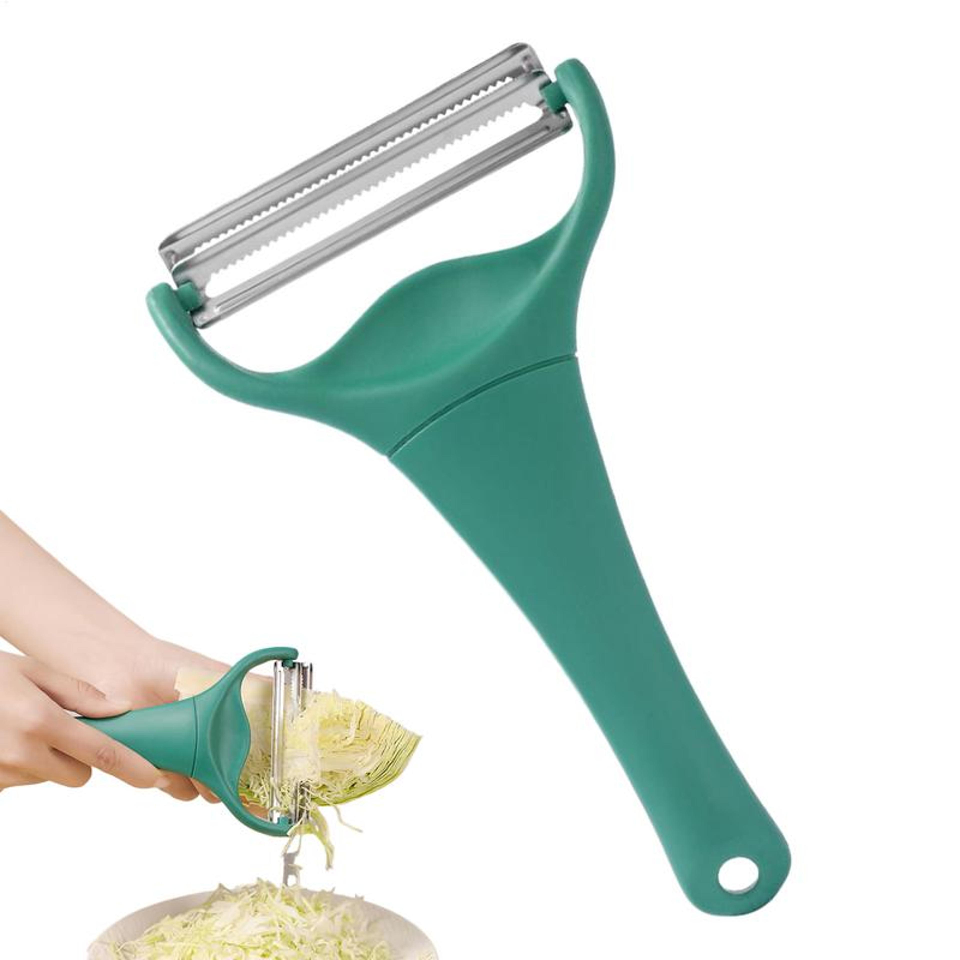 cabbage slicer shredder handheld, stainless multi function vegetable cucumber chopper, double headed potato peeler
