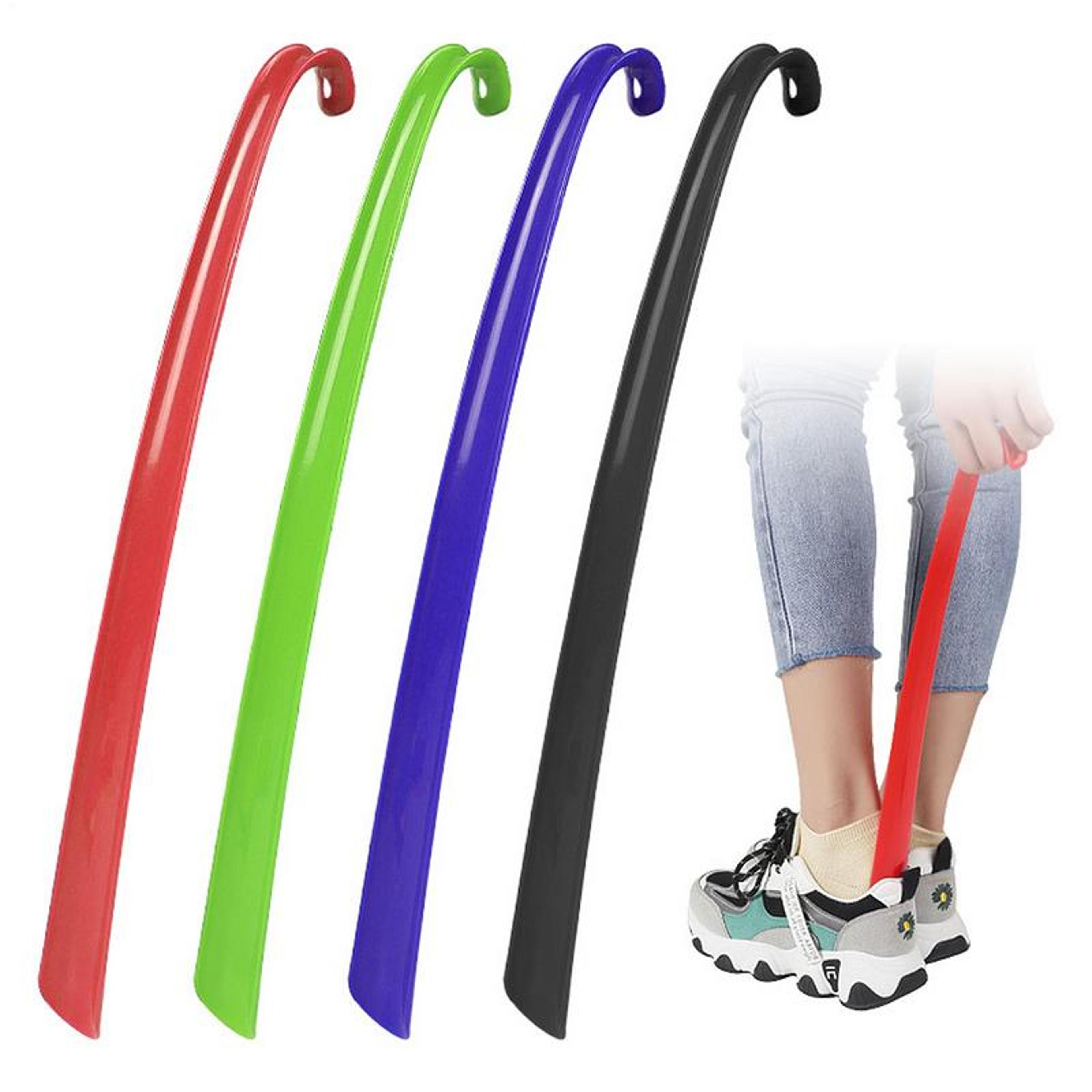 portable extra long shoe horns, black plastic shoe spoon, flexible shoe lifter for shoes accessories