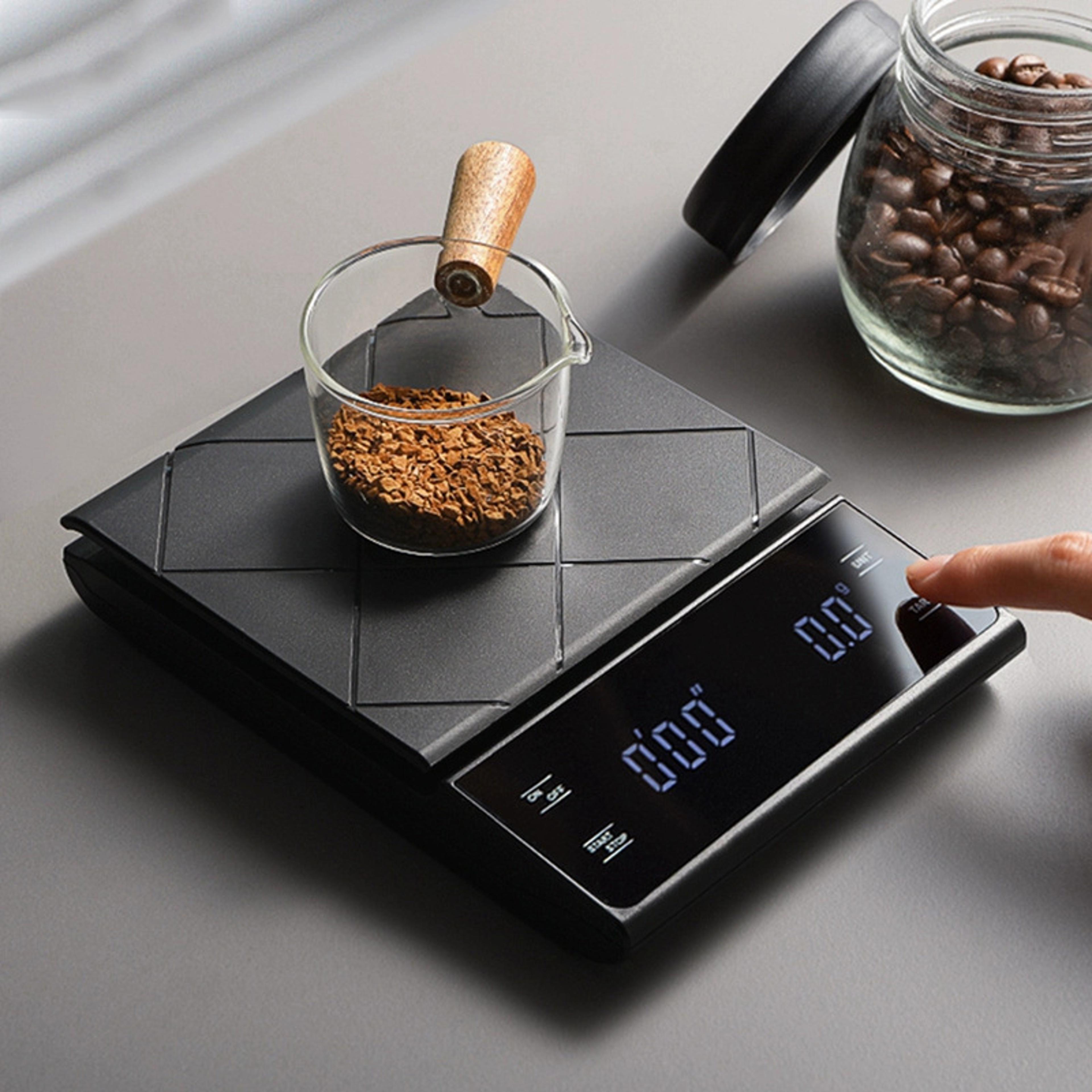 digital kitchen scale, high precision electronic balance, portable coffee scale with timer, grams food weight scale