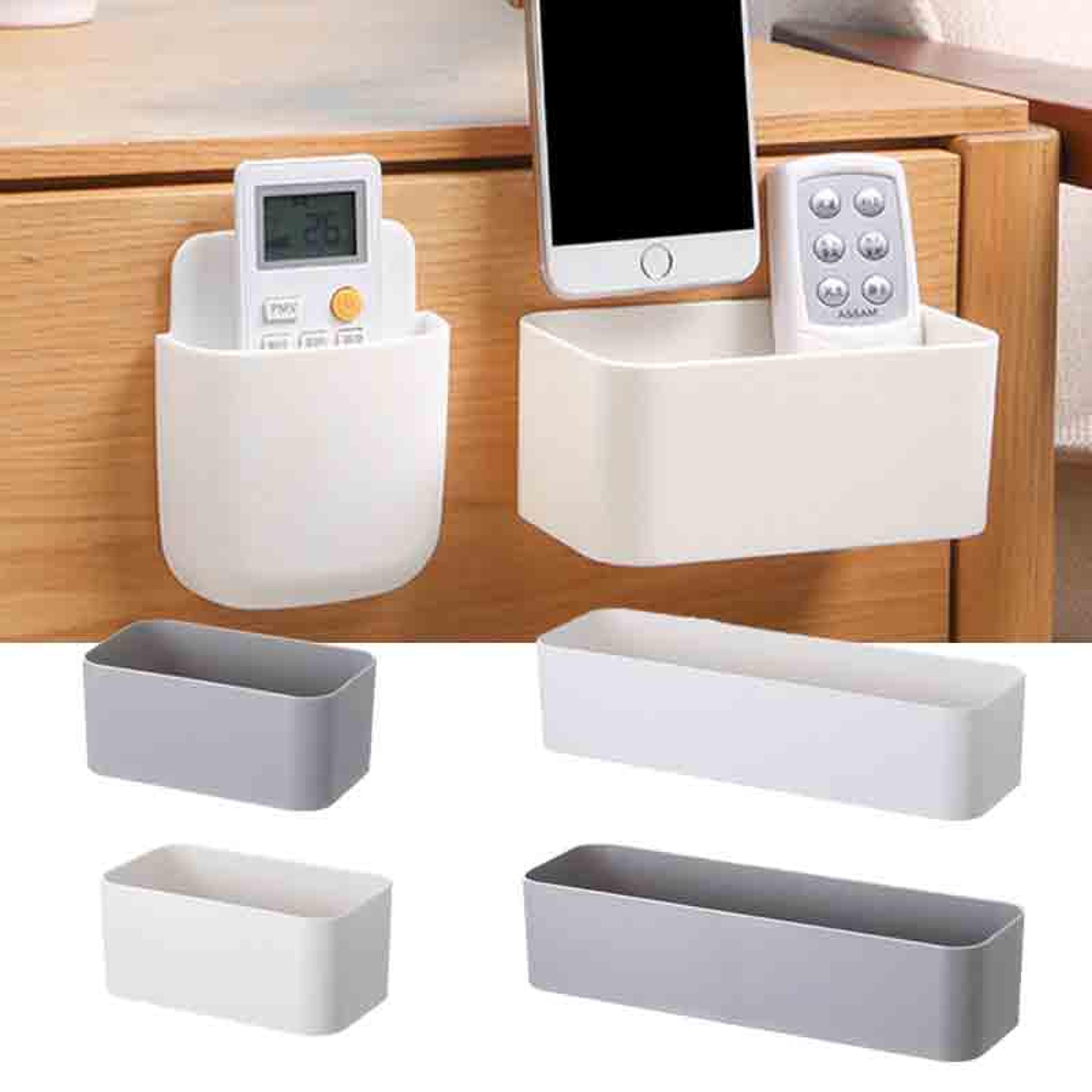 wall mounted cosmetic storage box, bathroom storage rack shelf, remote control phone holder organizer