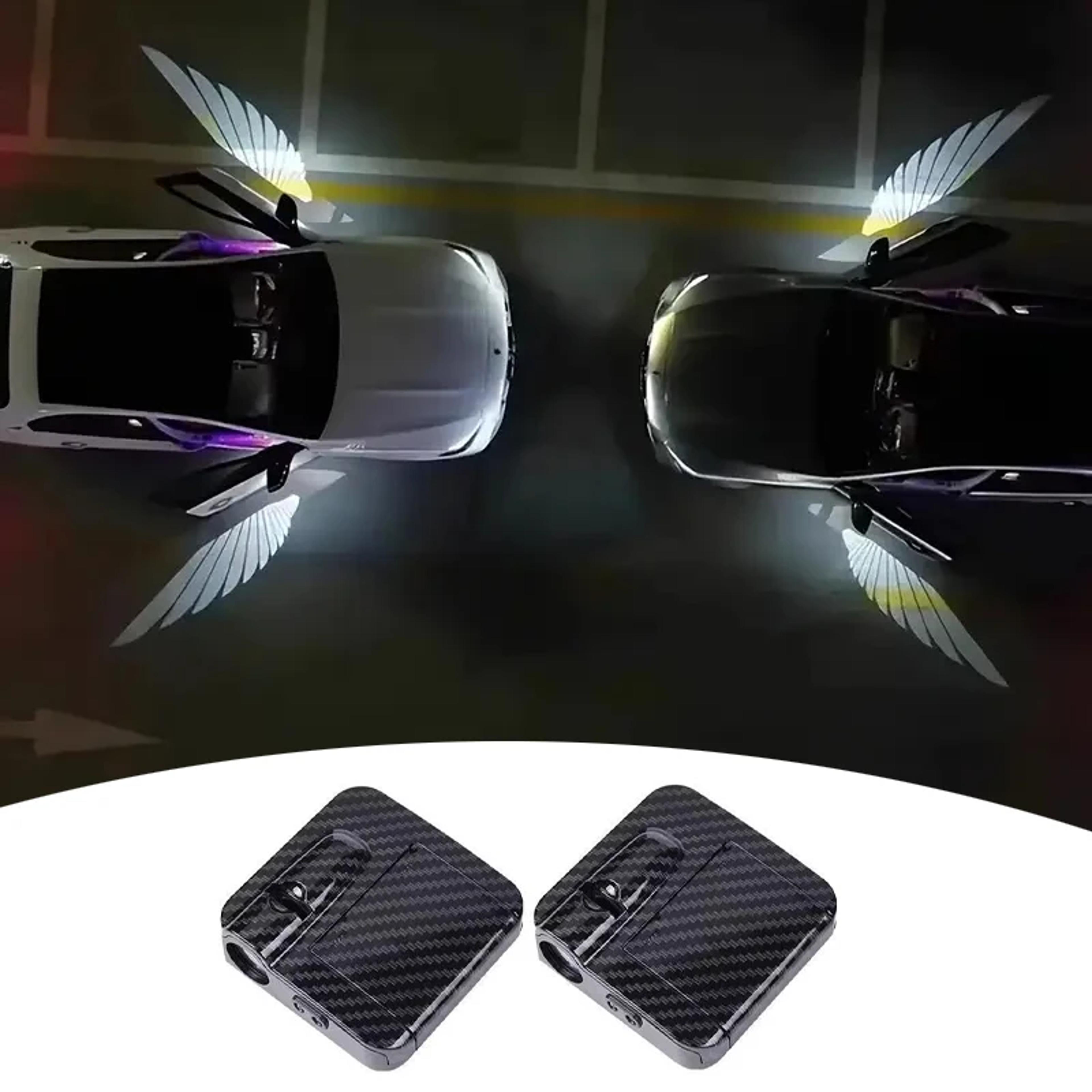 wireless battery powered car door projector, hd laser auto accessory, no wiring required for easy night entry