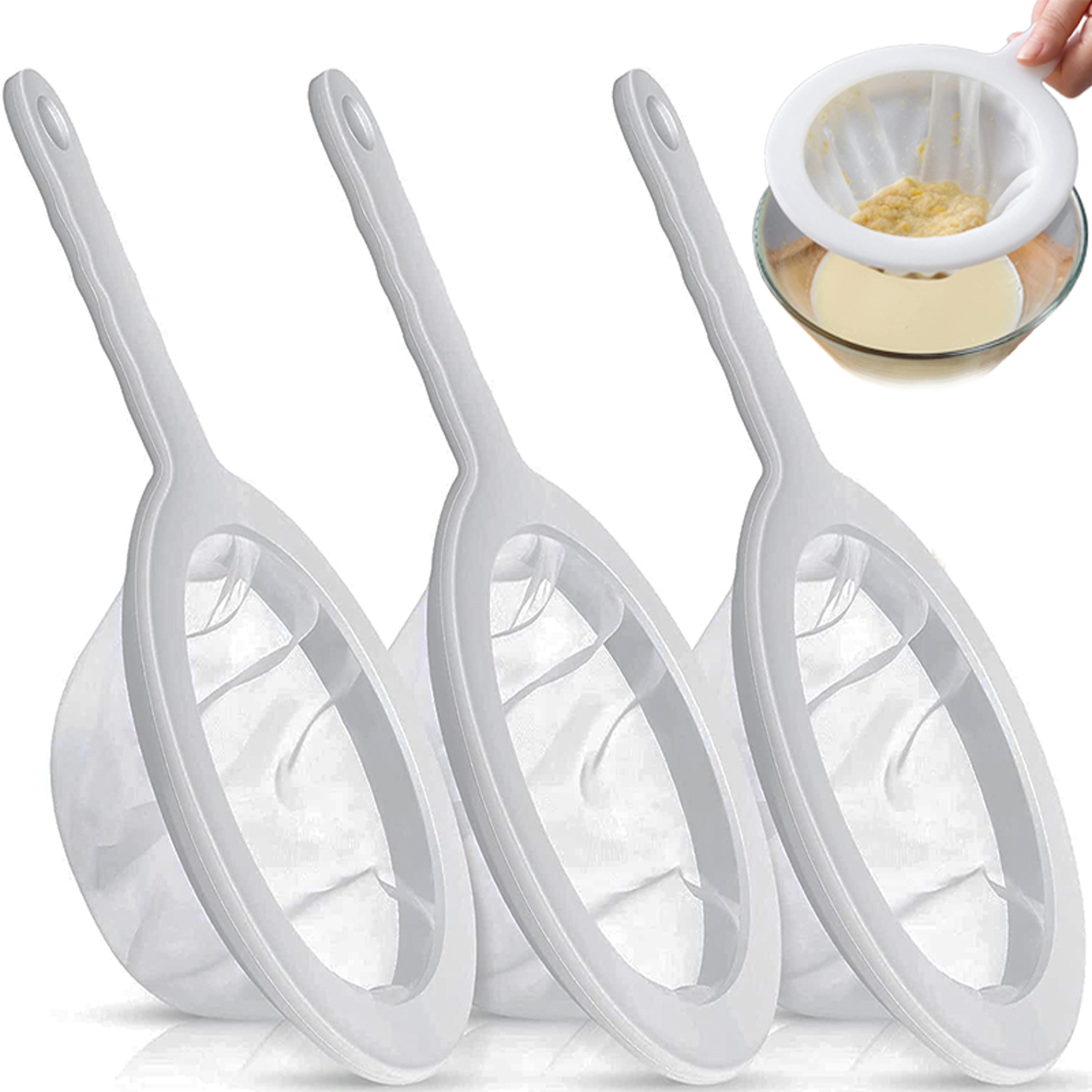 washable nylon ultra fine mesh strainer spoon sieve, kitchen colander for coffee tea juice soy milk