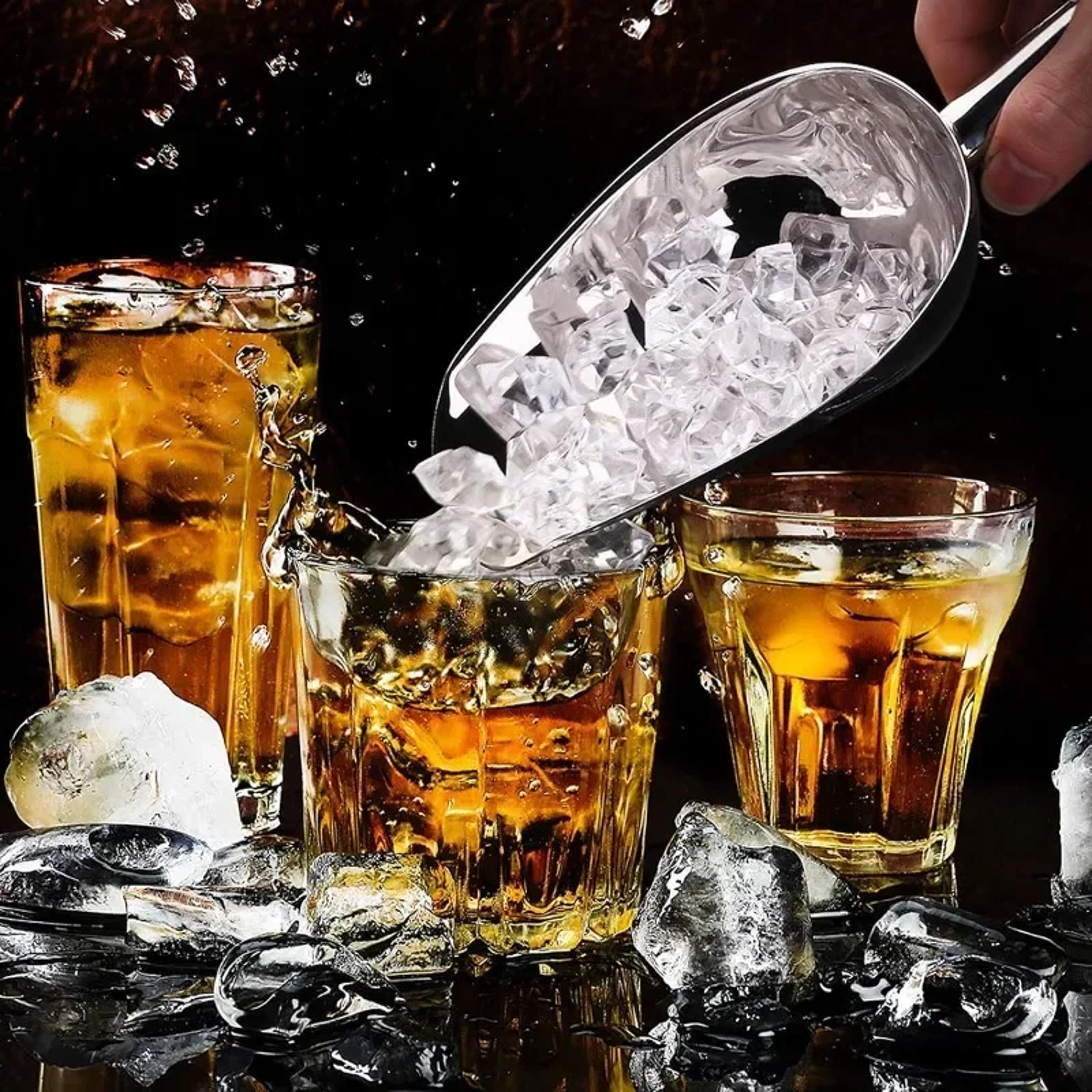 stainless steel ice shovel, multi-functional measuring spoons for flour, coffee beans, grain, and more