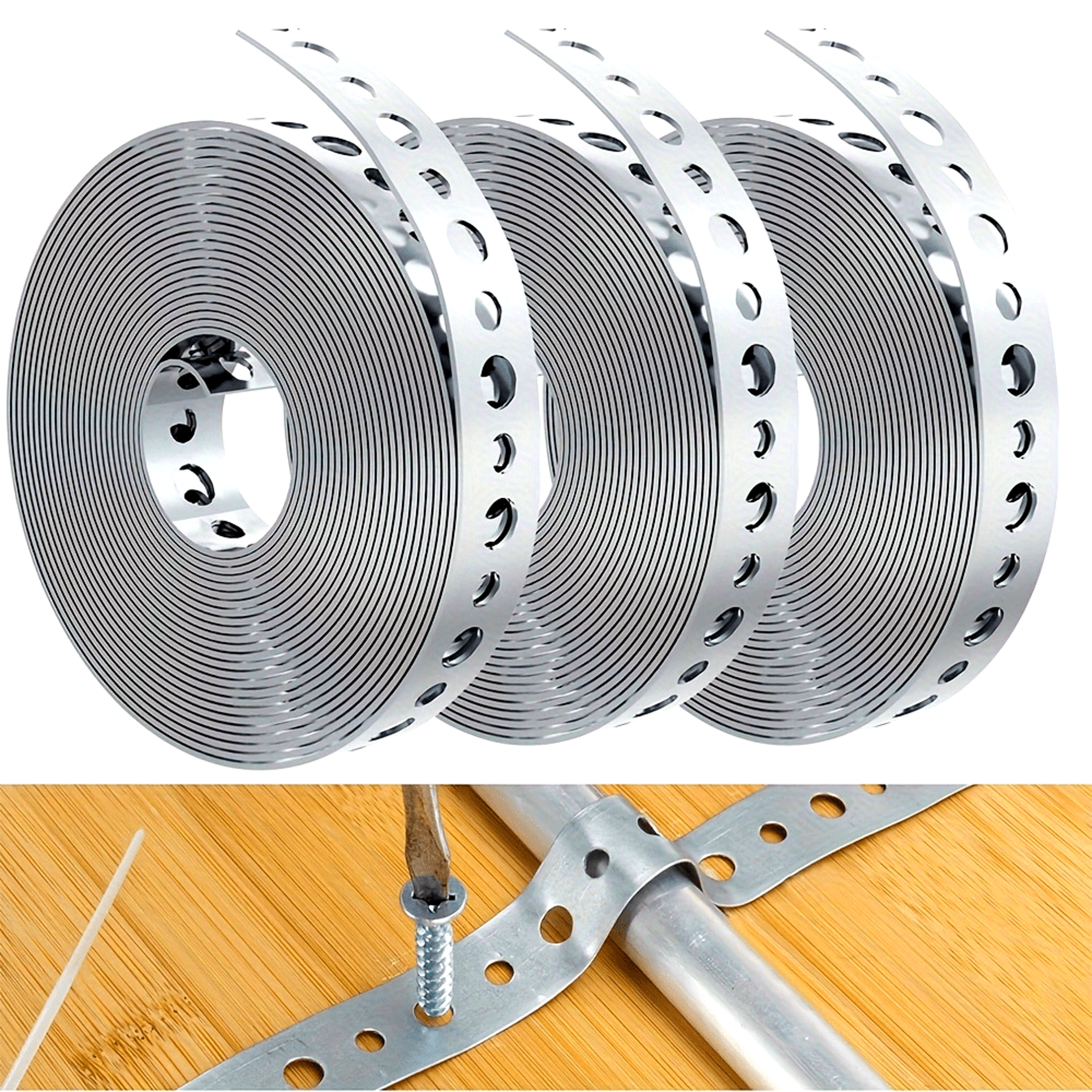 galvanized steel tape roll, pre punched multi slot metal tape, pipe support and sheet metal work strap