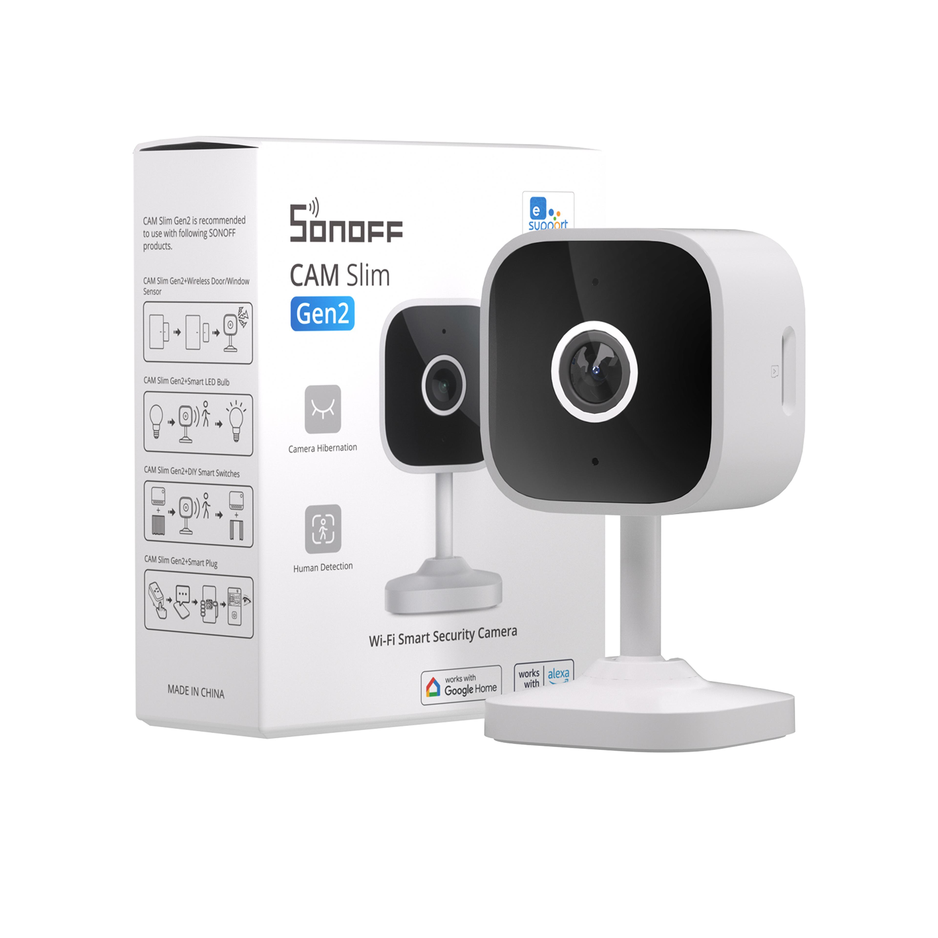 wifi smart home security camera hd, motion detection, two-way audio, ewelink app, alexa, google support