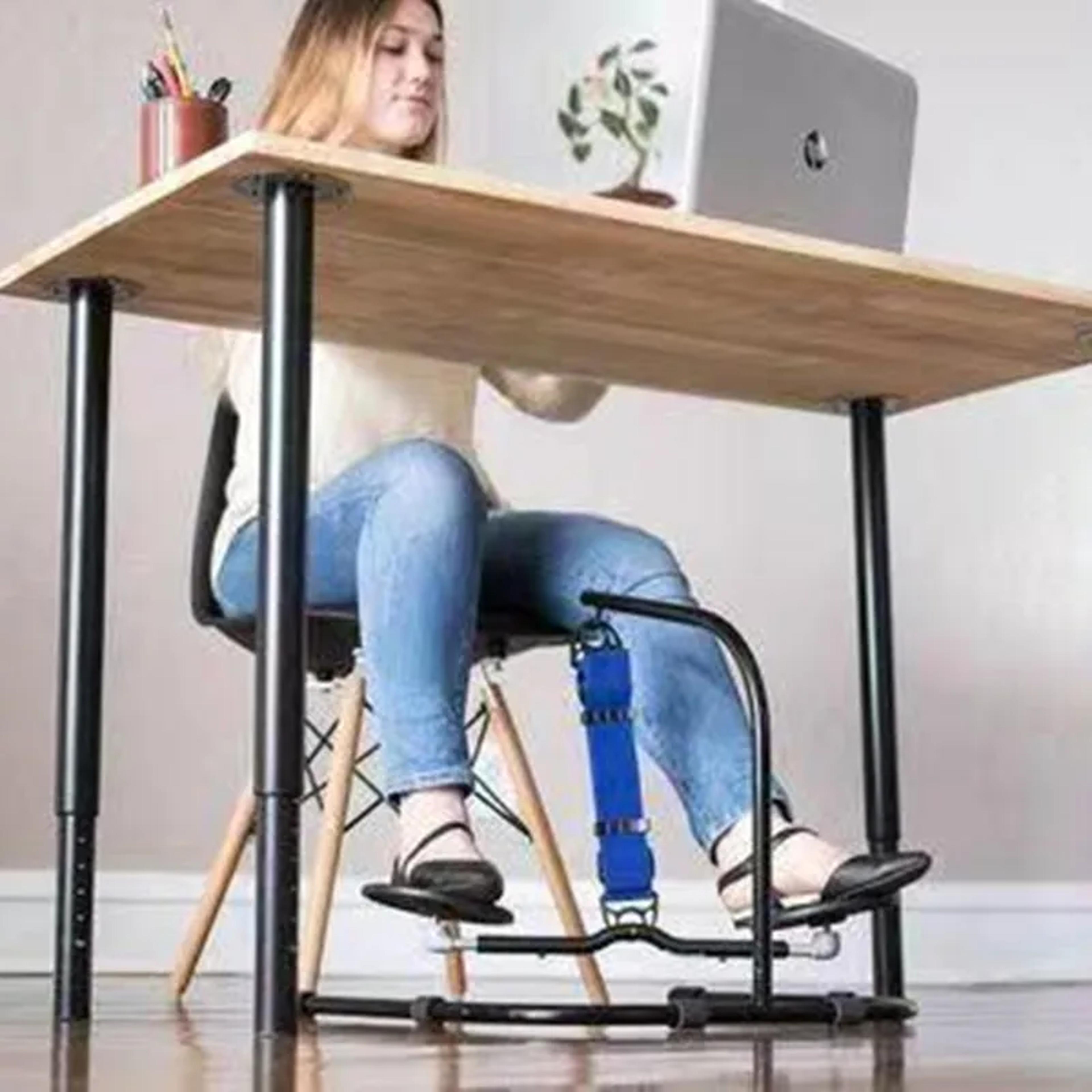 office sedentary step stool station: anti-cross legs adjustable foot rest exercise swing footstool for under desk use
