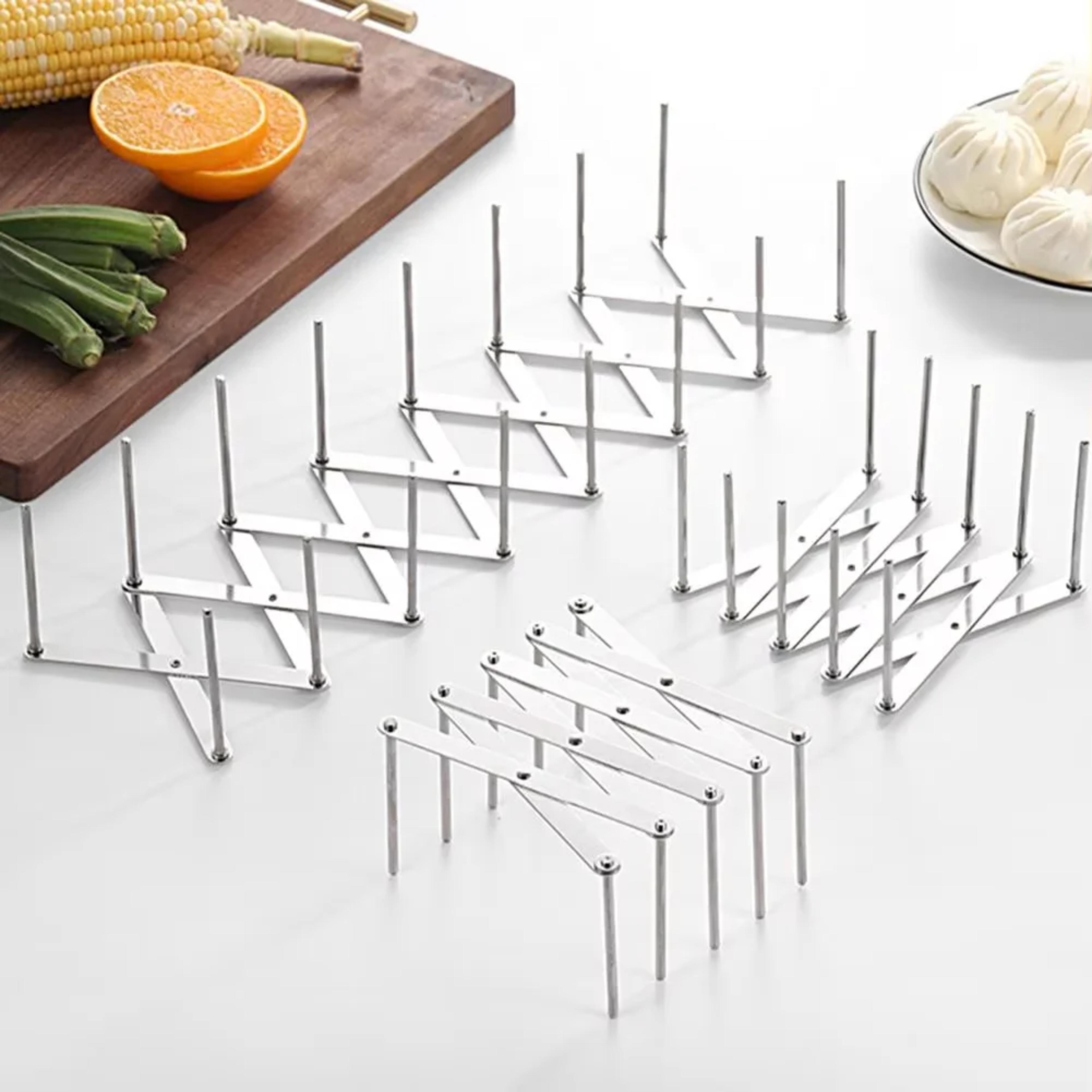 retractable storage rack, space-saving pot lid holder, heavy duty stainless steel plate dish rack for kitchen tools