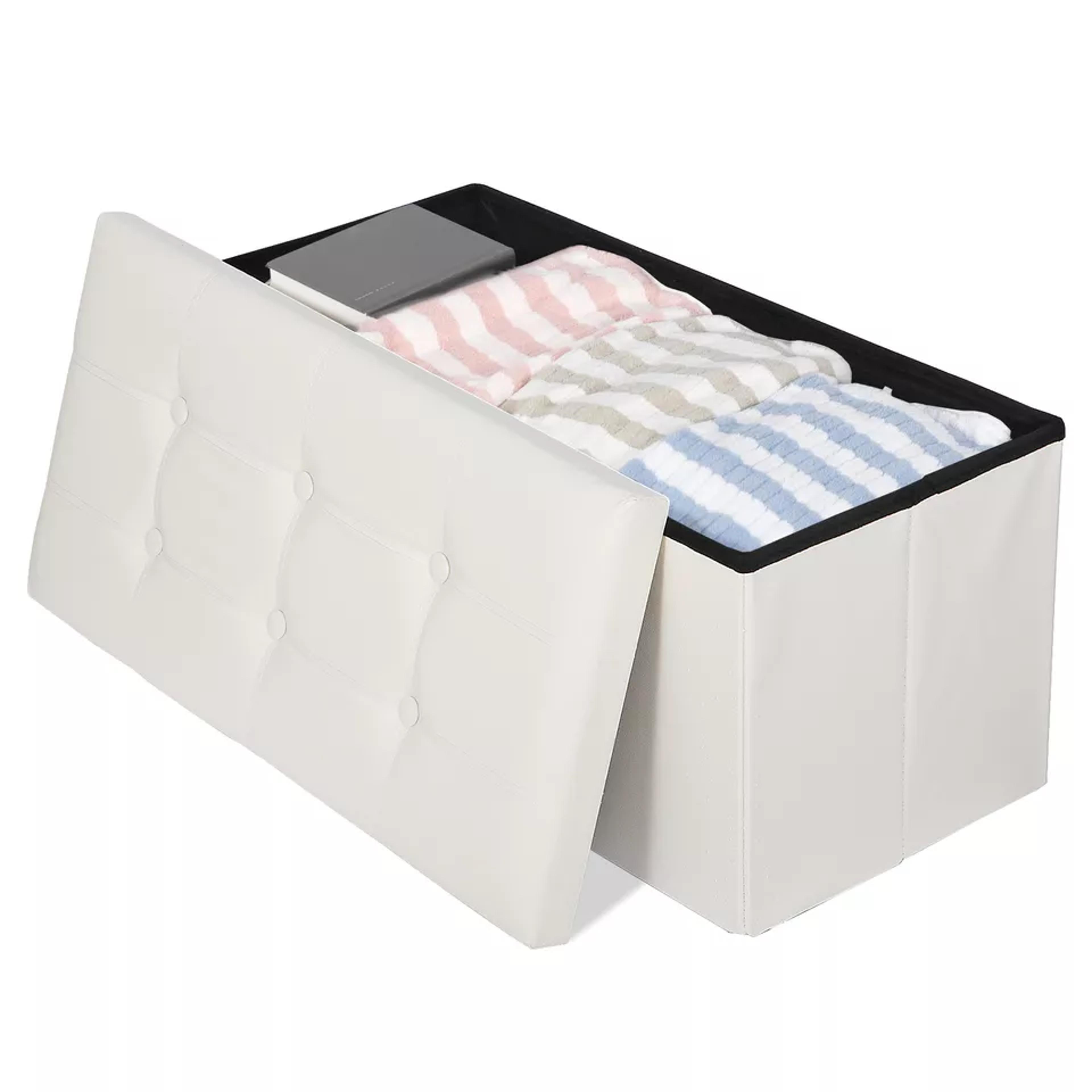 storage ottoman bench, foot rest stool for bedroom, entry way, living room stylish and functional furniture piece