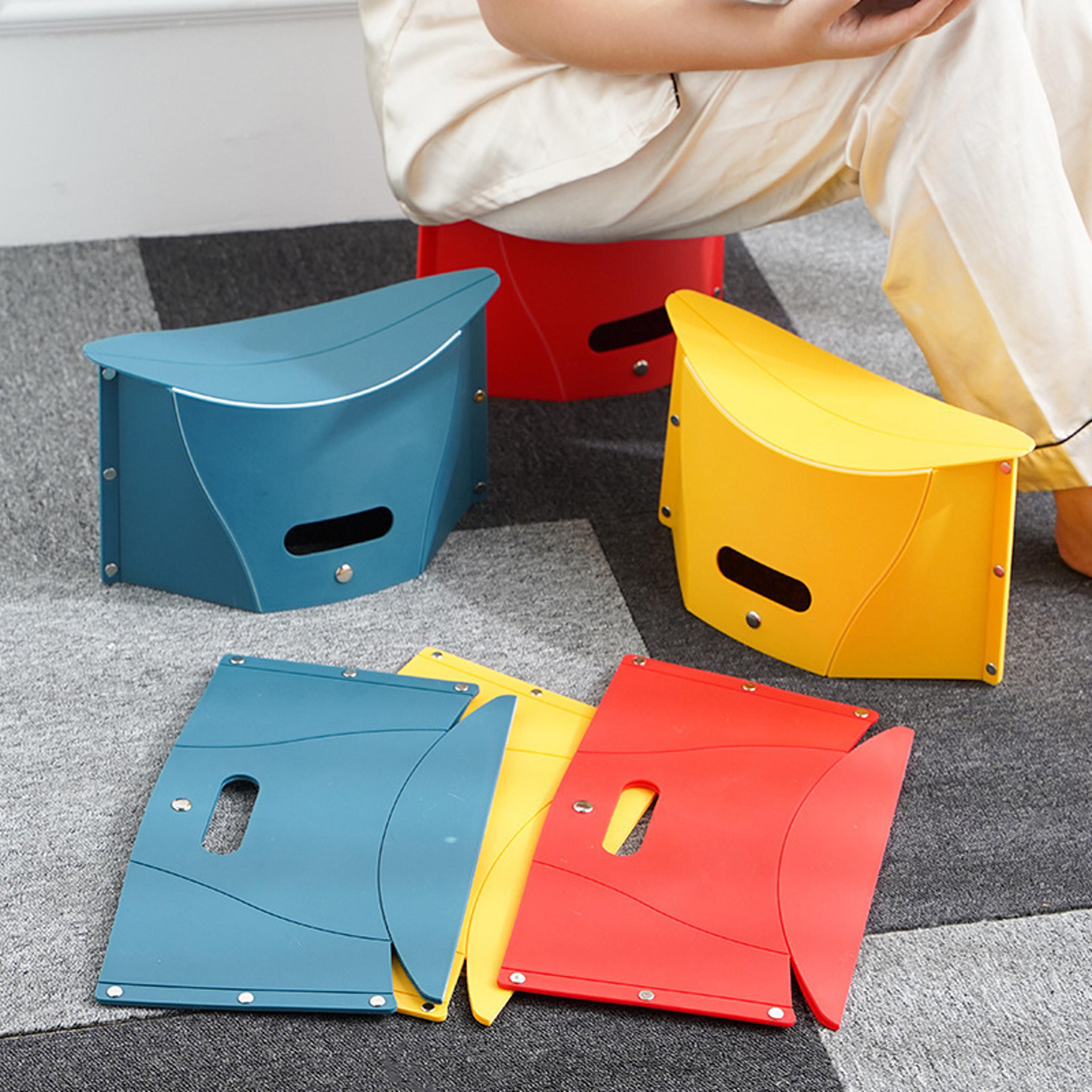portable folding stool for outdoor camping, fishing, multi-functional chair with handheld basket storage