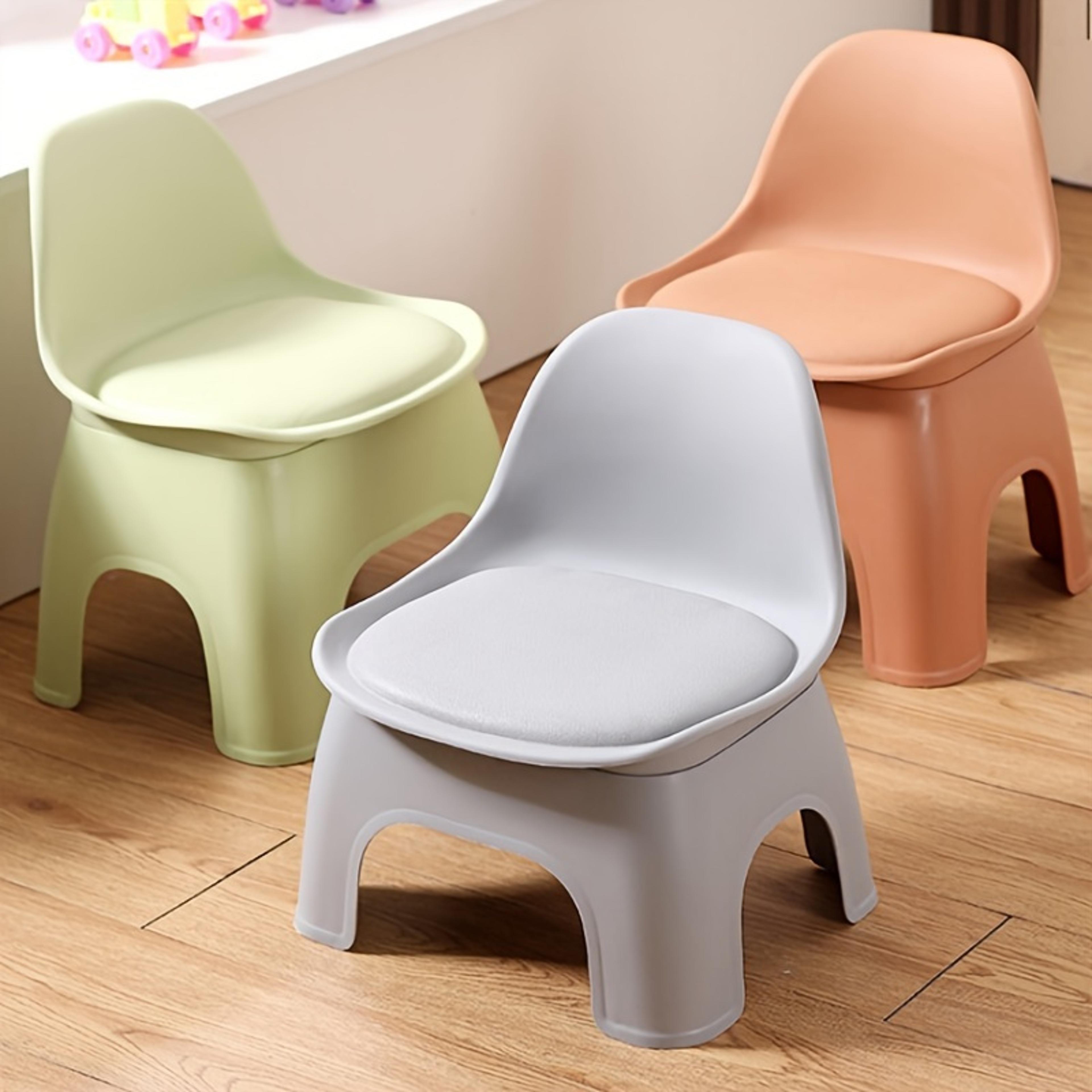 plastic circular stool, household chair with backrest, small stool, durable, portable, suitable for living room