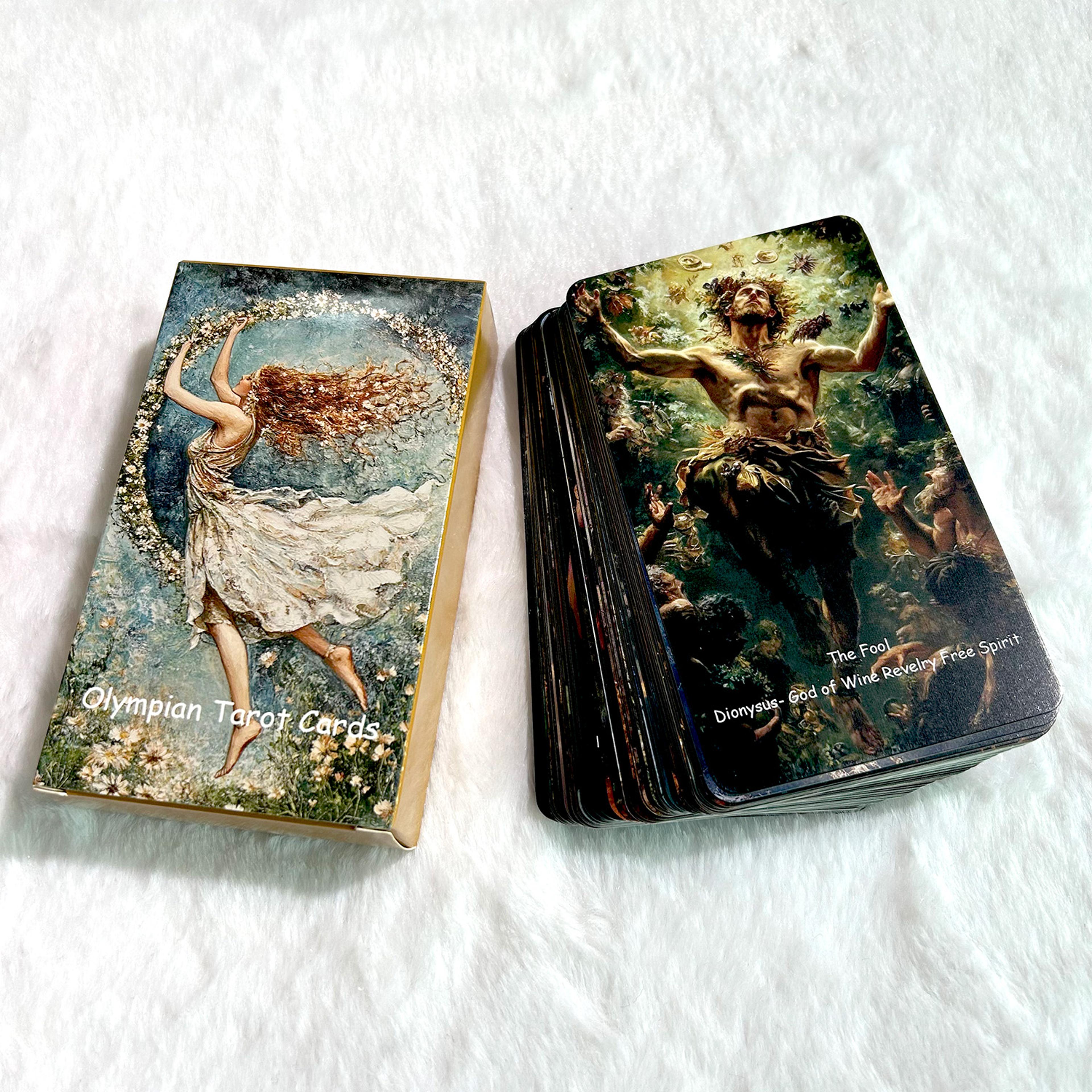tarot greek mythology divination rune board game, classic theme, innovative illustration keywords