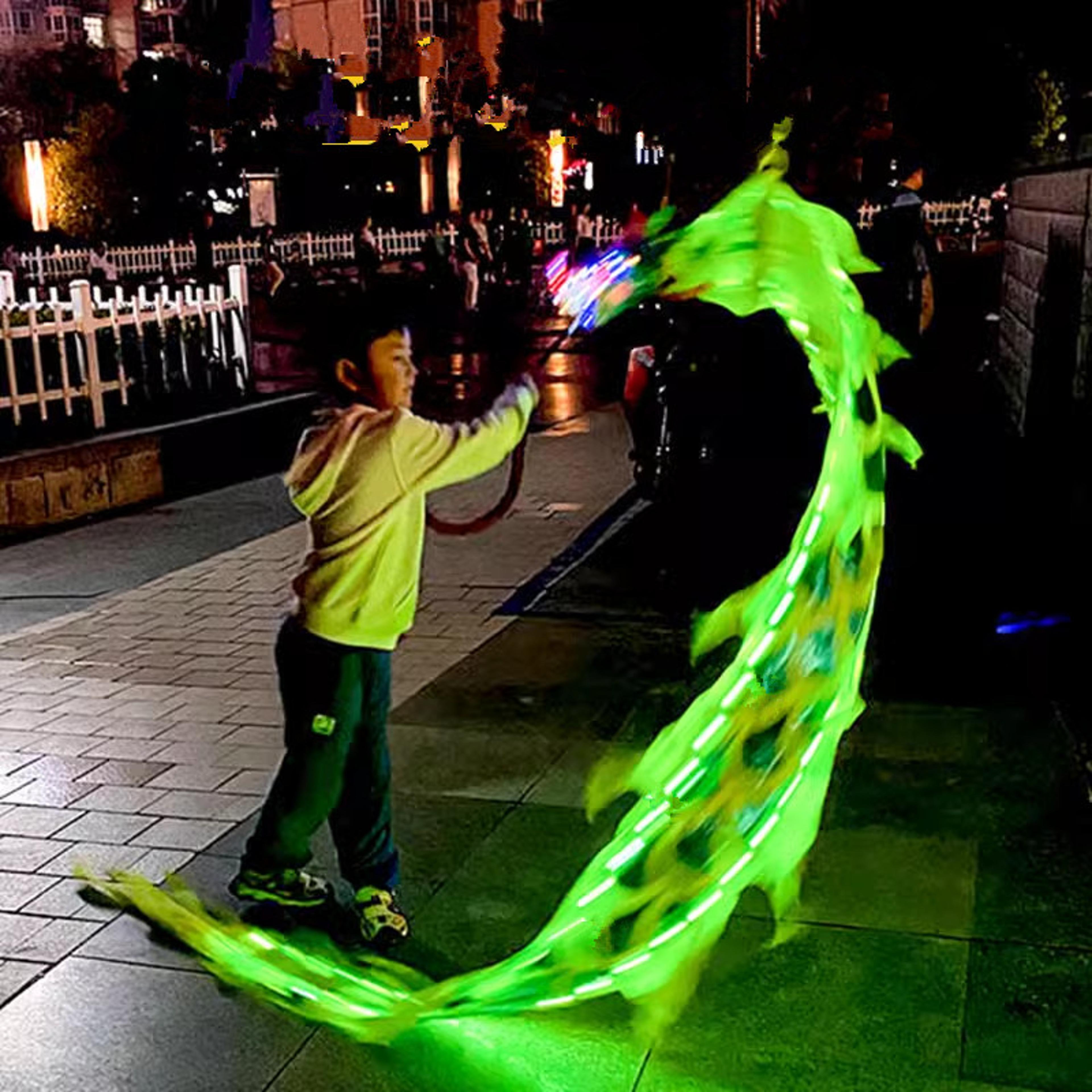 lightning dragon dance set with head, traditional ribbon dance prop, folk performance square set for new year