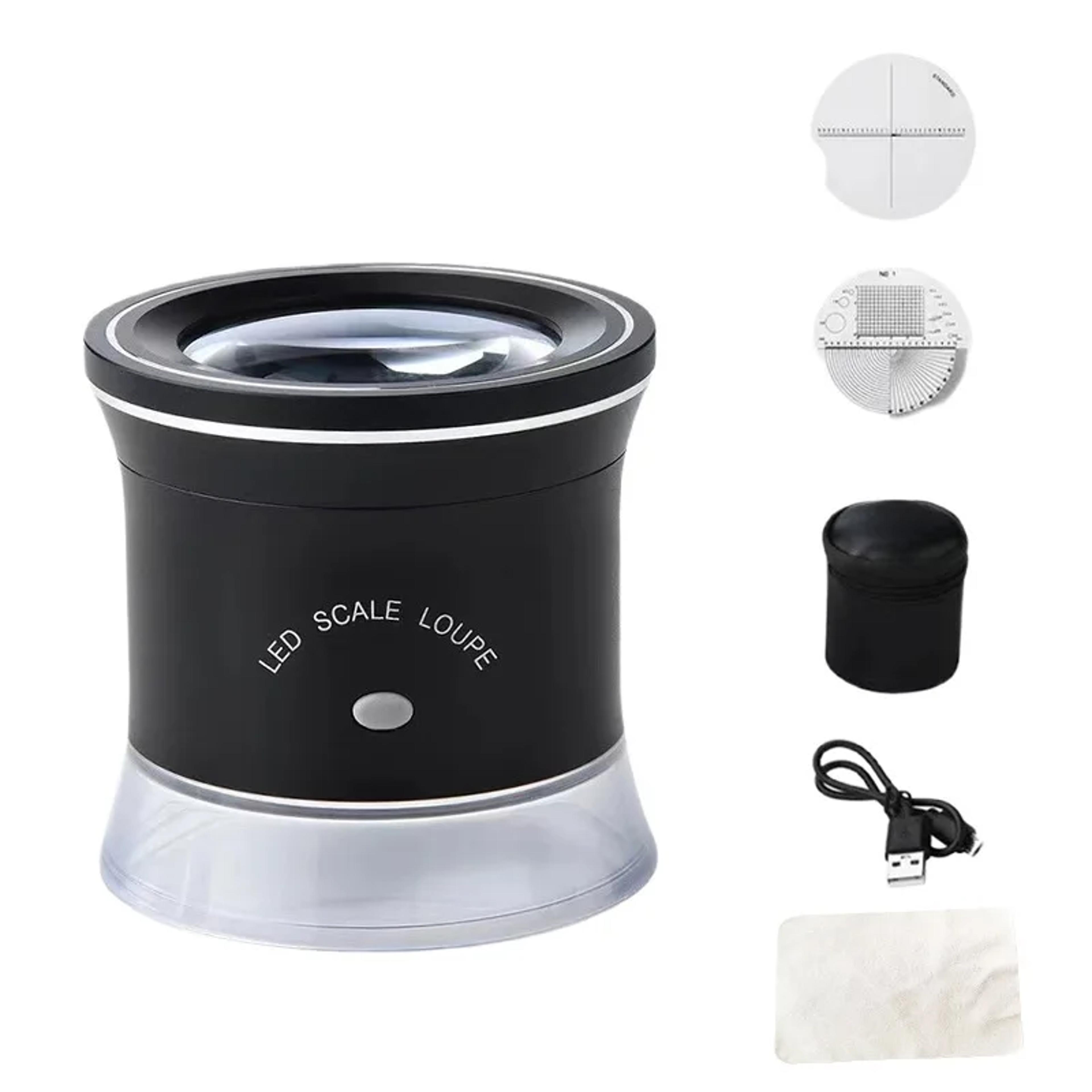 portable cylinder rechargeable magnifier, led uv light with angle scoring plate, cross scoring plate for jewellery