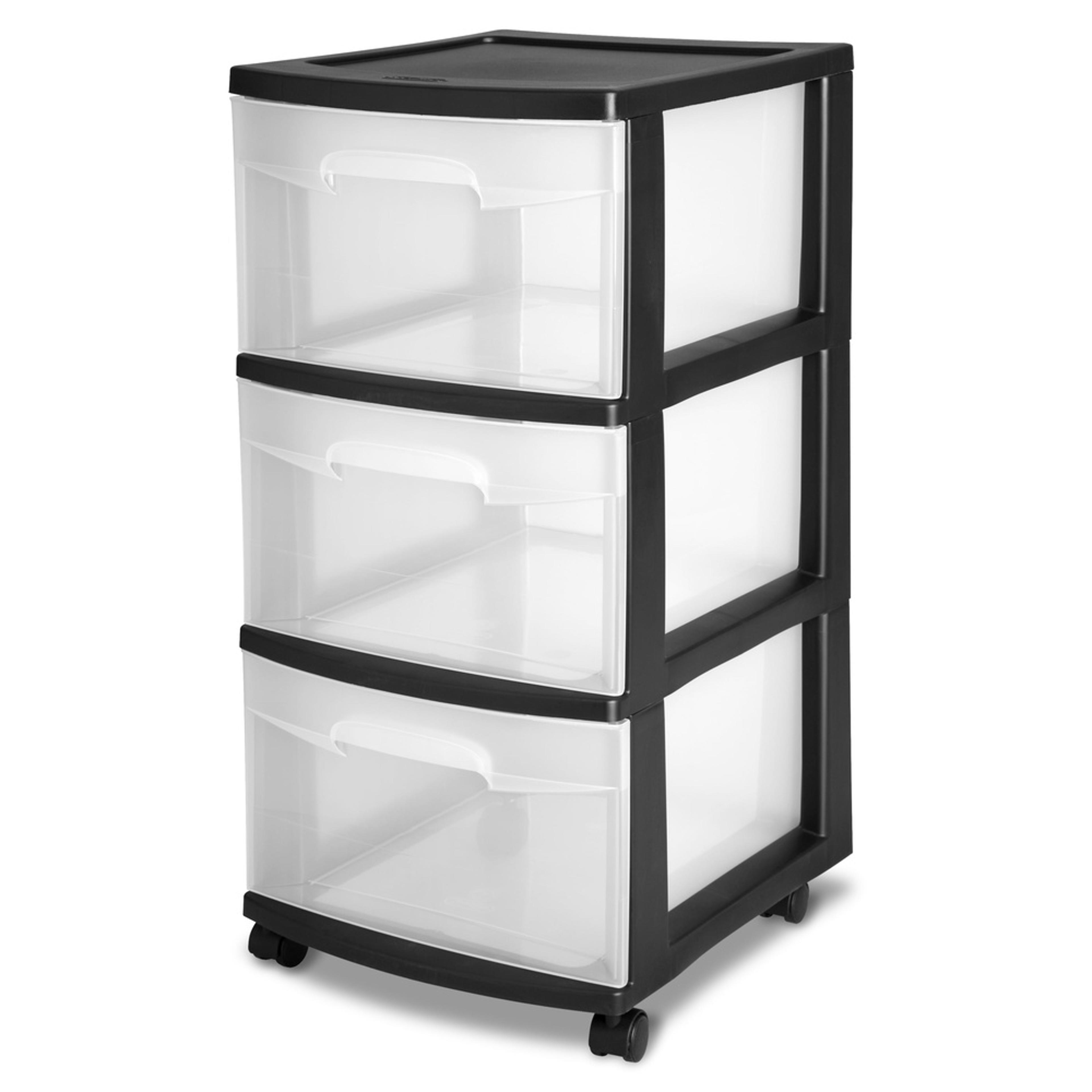 plastic storage cart with clear drawers, rolling organizer for bedroom, kitchen, bathroom, craft room, portable storage