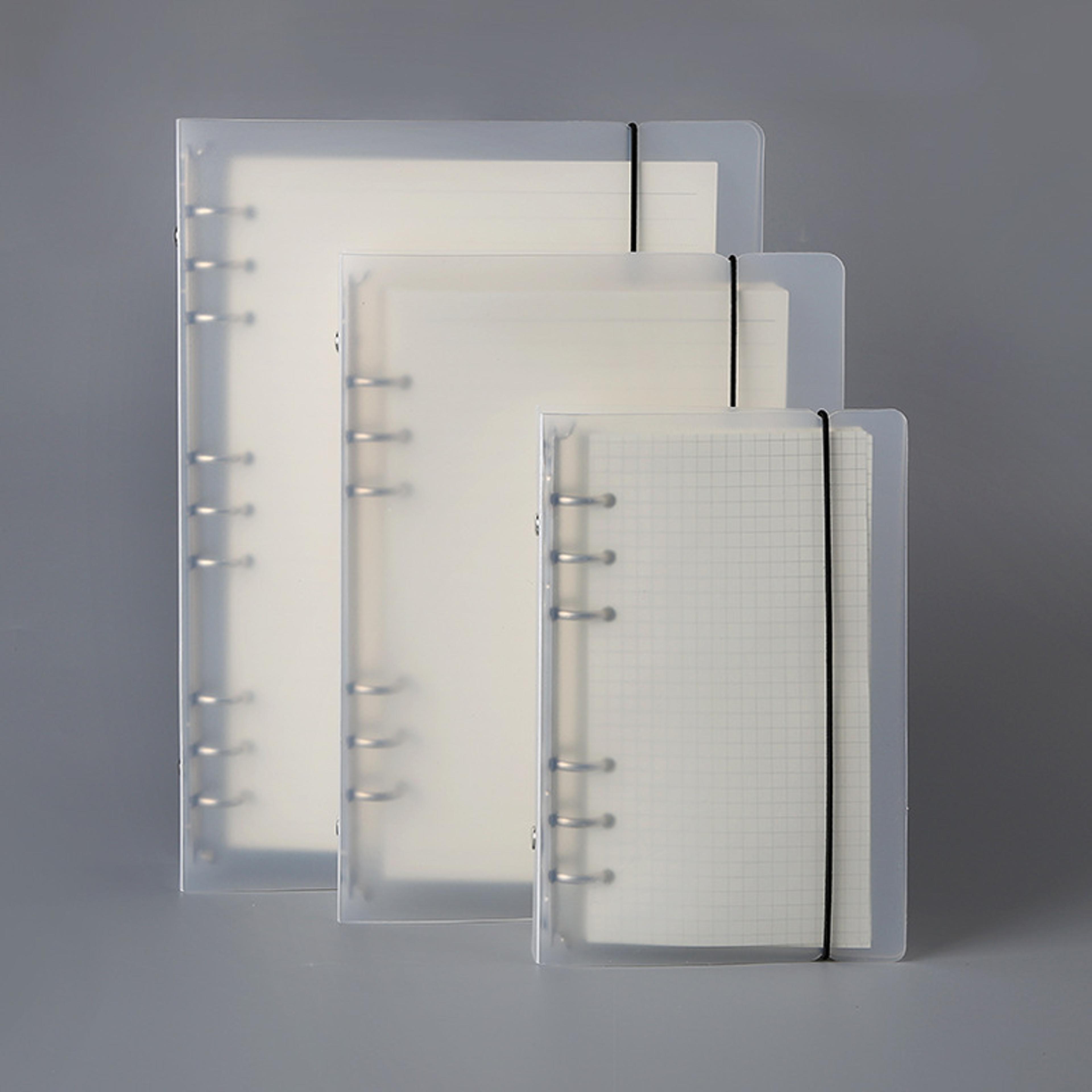 transparent diary binder, loose leaf notebook planner, journal cover, office stationery supplies, note book inner core