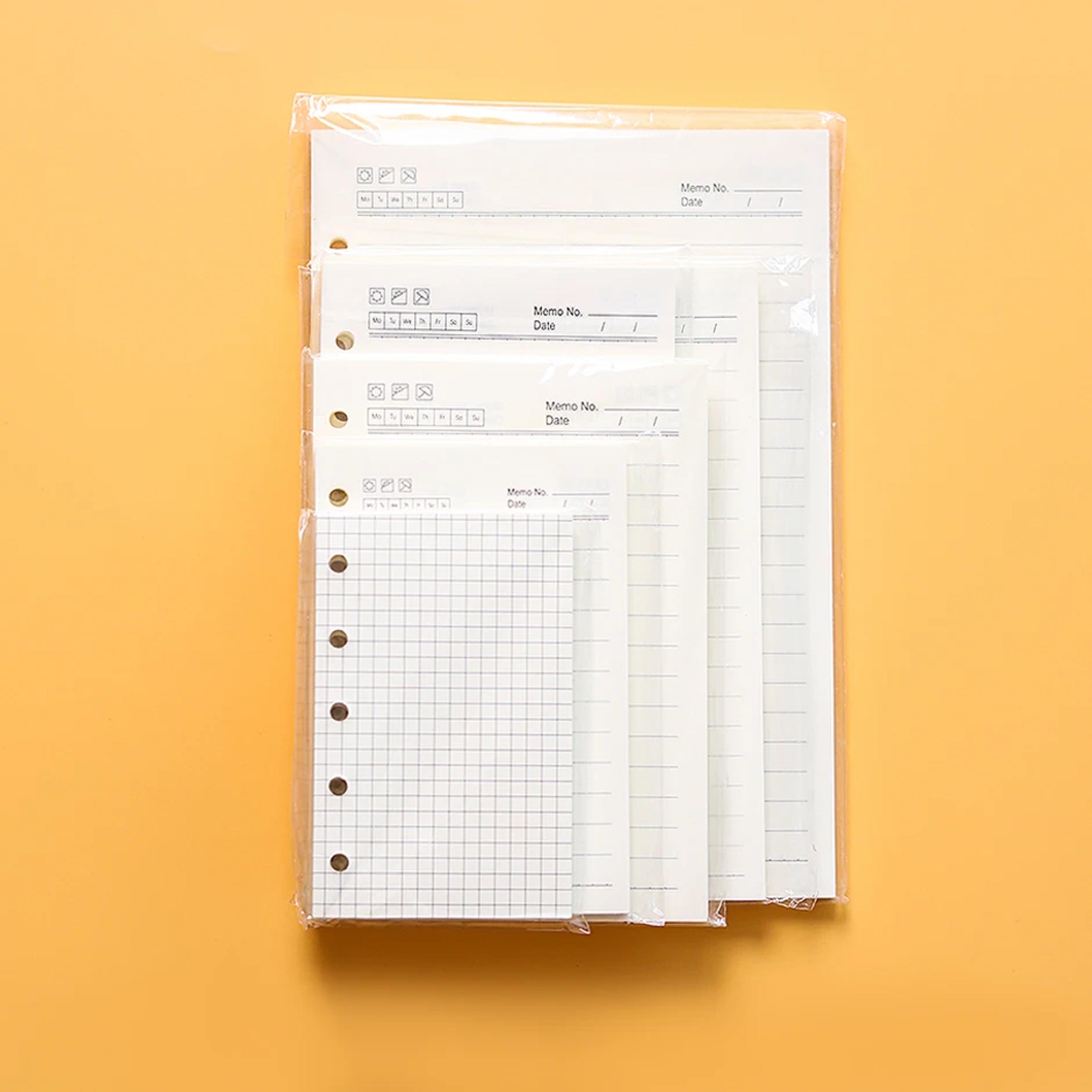 high quality ring binder notebook insert refills, loose leaf spiral diary planner paper, durable inner core paper