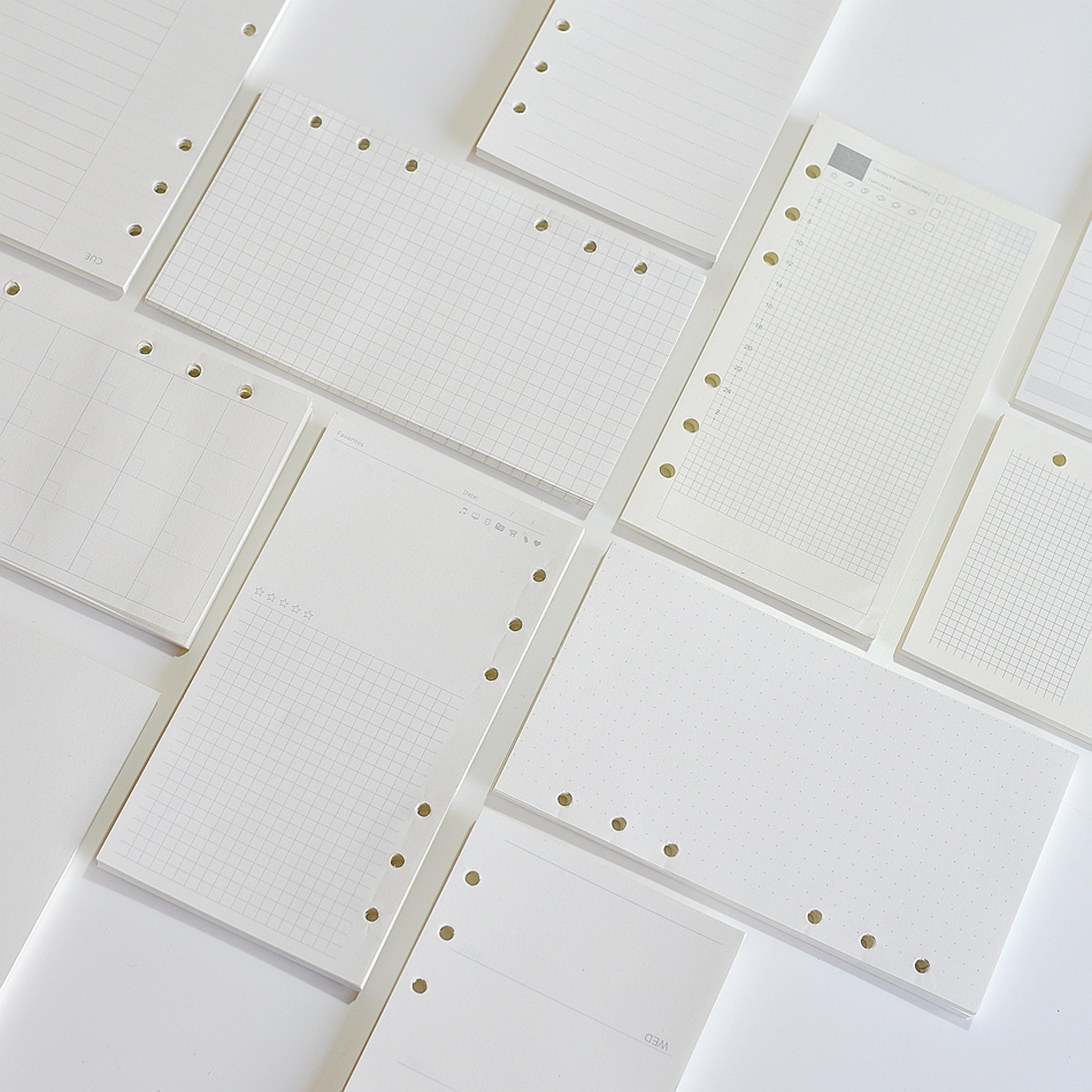 wood free printing paper planner inner pages for filofax, creative office notebook spiral filler papers