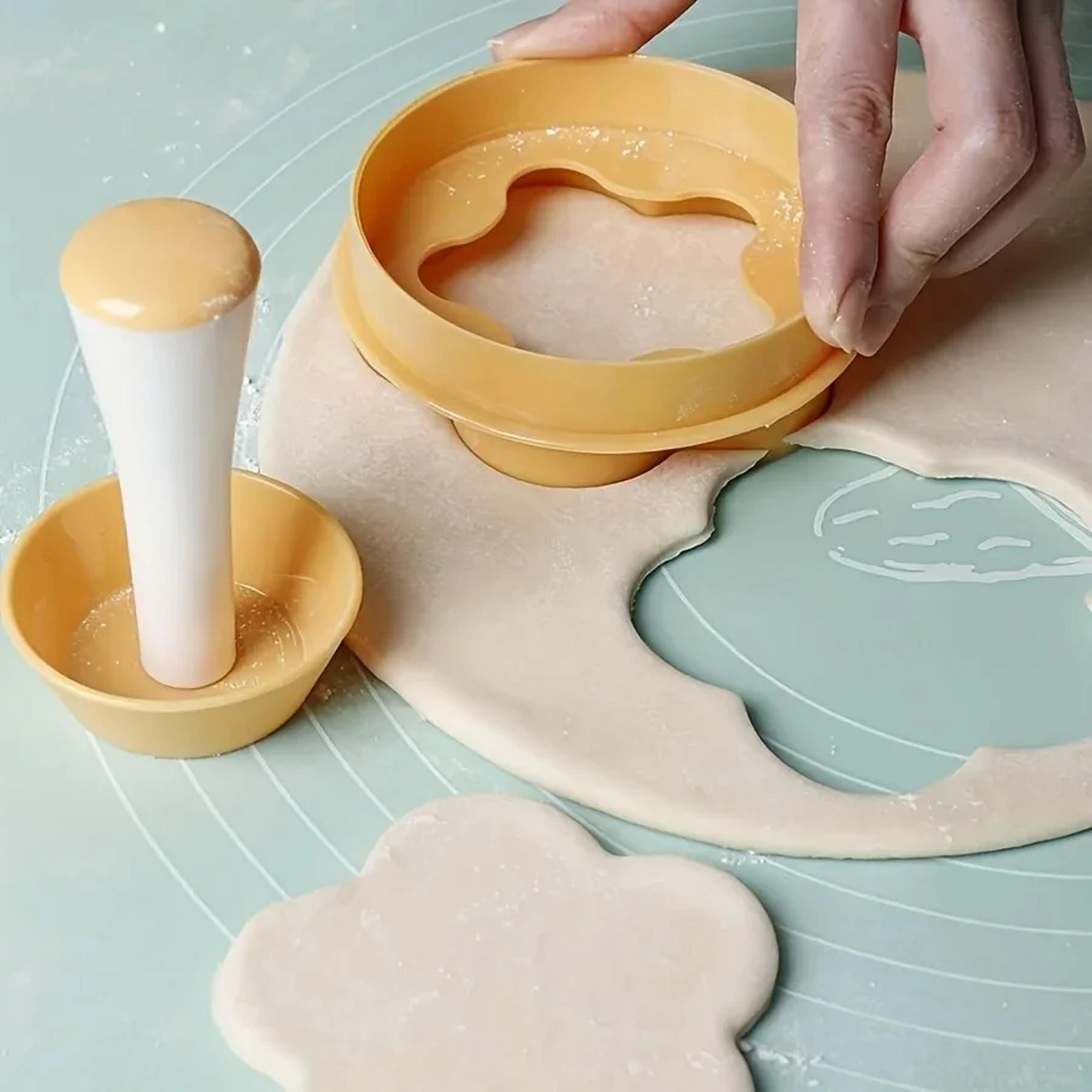 flower shaped pastry tamper, creative dough presser & cake mold for biscuits/pies, diy baking tools kit