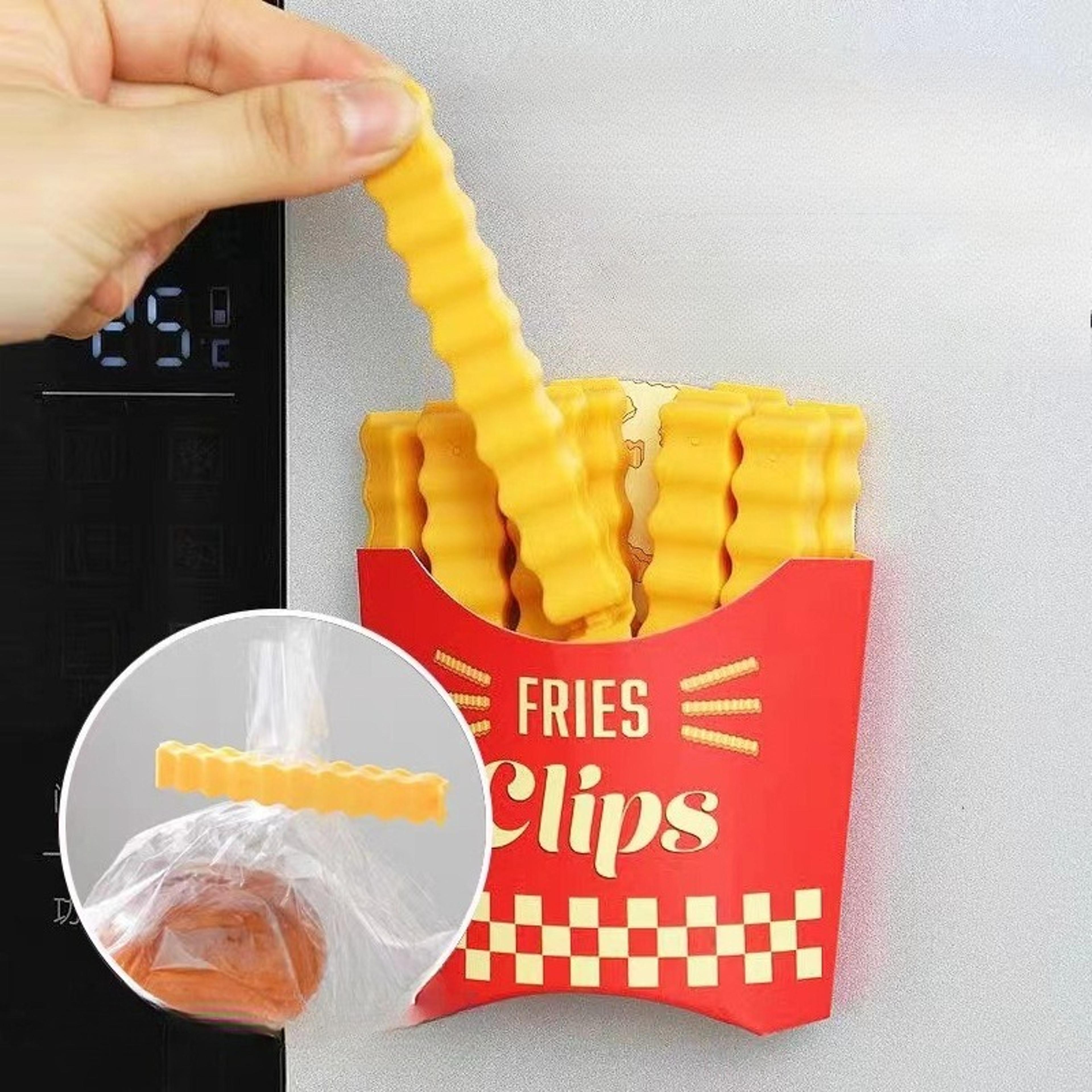 potato fry-shaped sealing clips, refrigerator magnet snack seal bag clips, abs magnetic tool for freshness