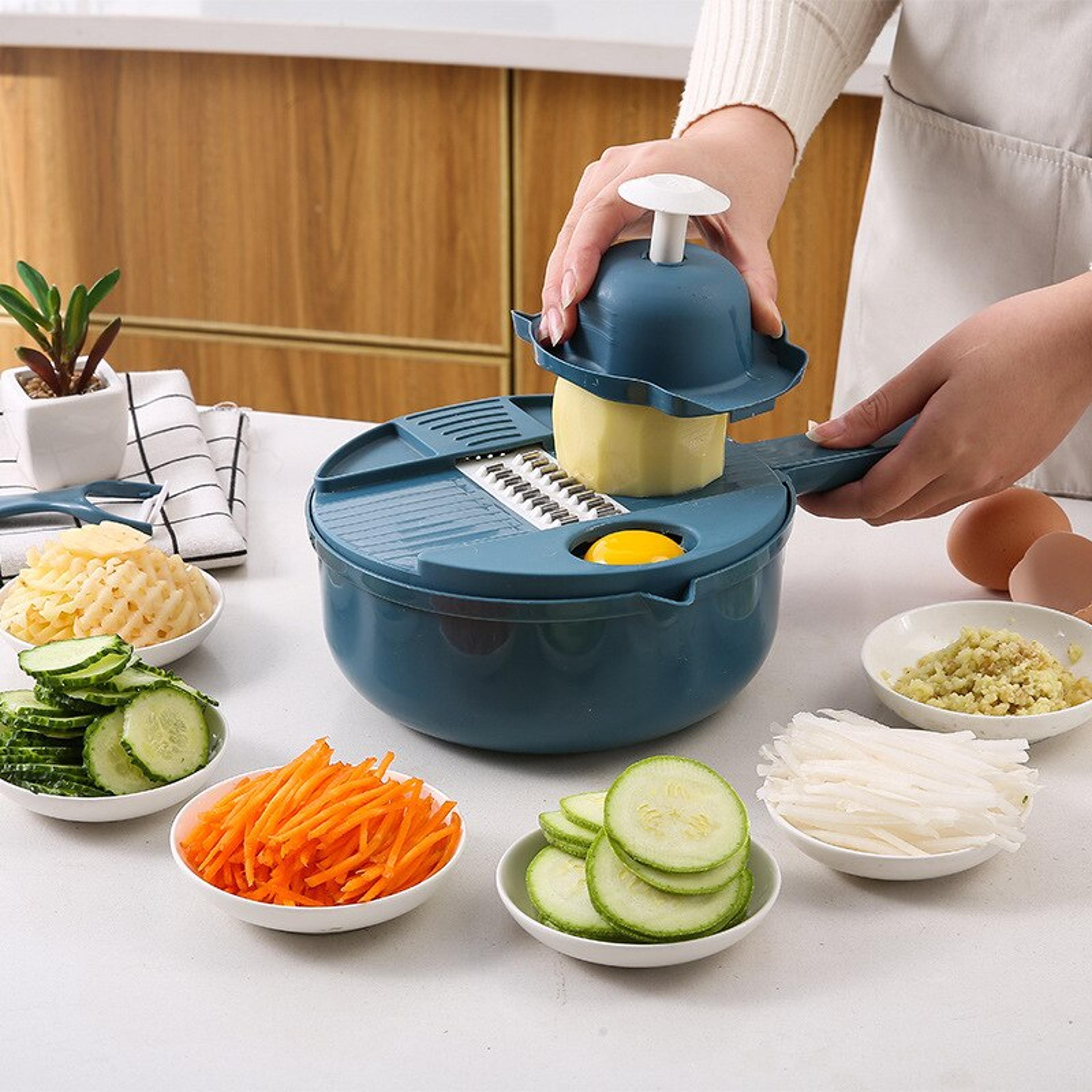 multi-function manually vegetable cutter, grater, potato, radish slicer and shredder, kitchen utensil convenience tool