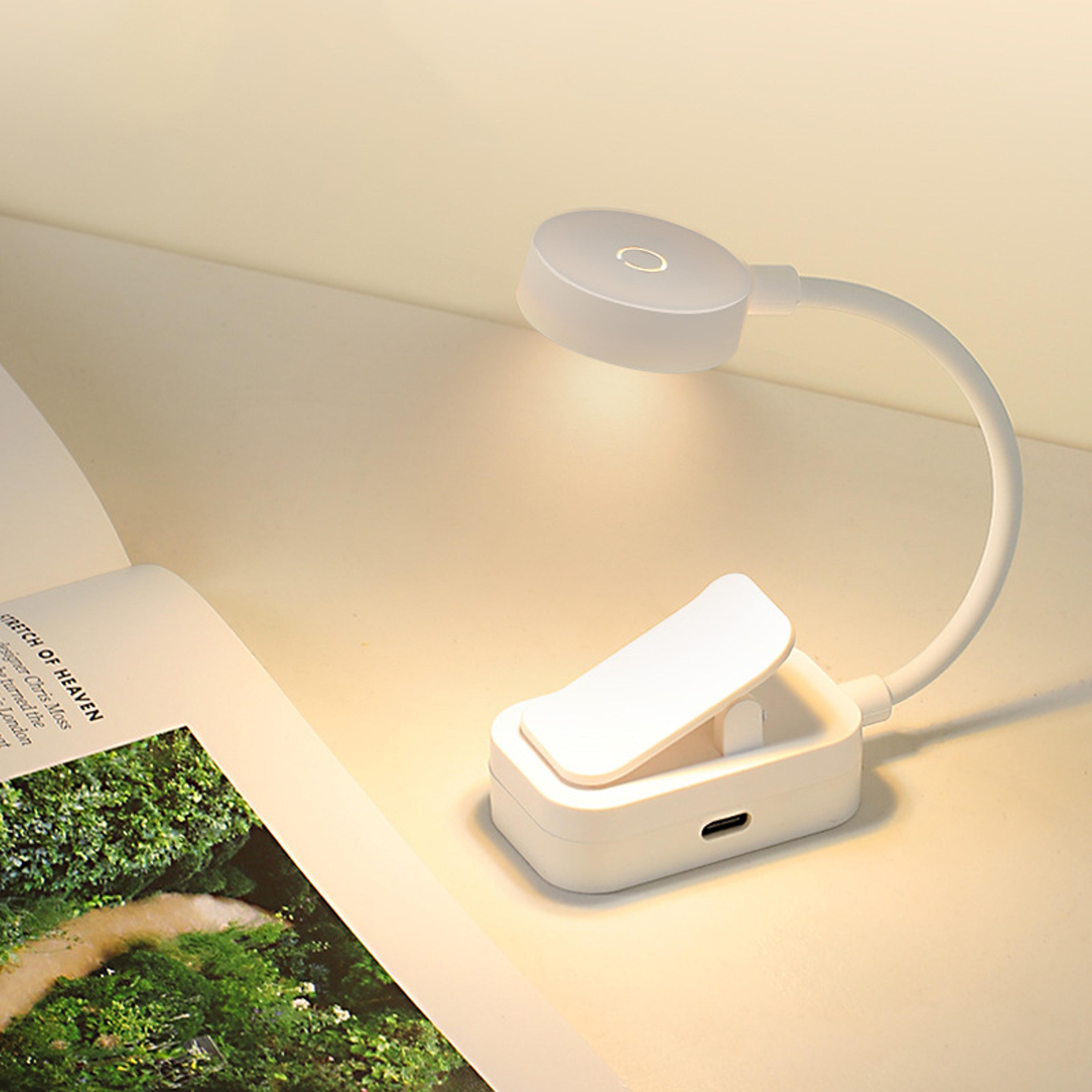 mini led reading book light, adjustable usb rechargeable clip-on lamp, ideal for study, travel, bedroom