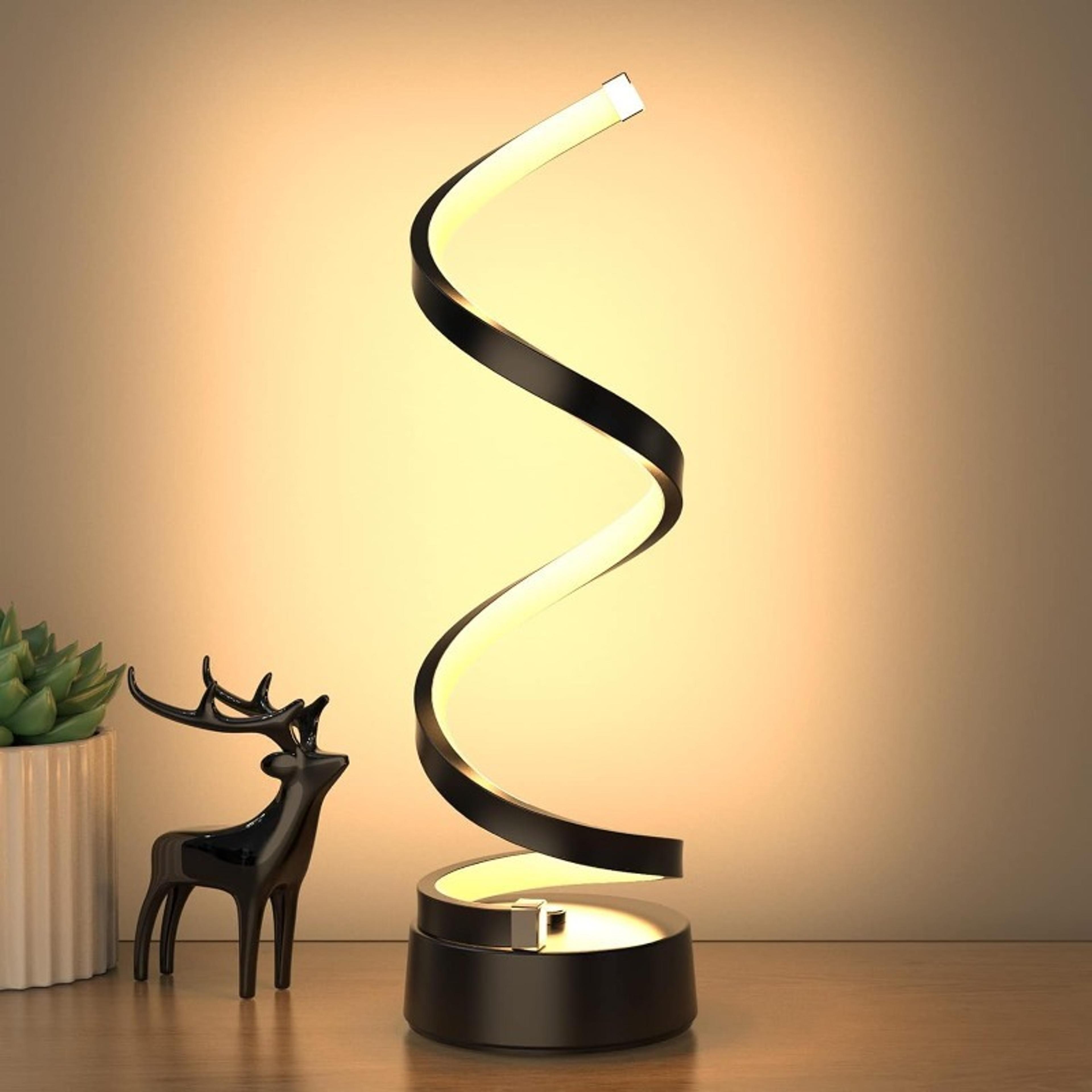 classic creative spiral led table lamp, modern minimalist dimmable spiral table lamp, adjustable arm, soft light