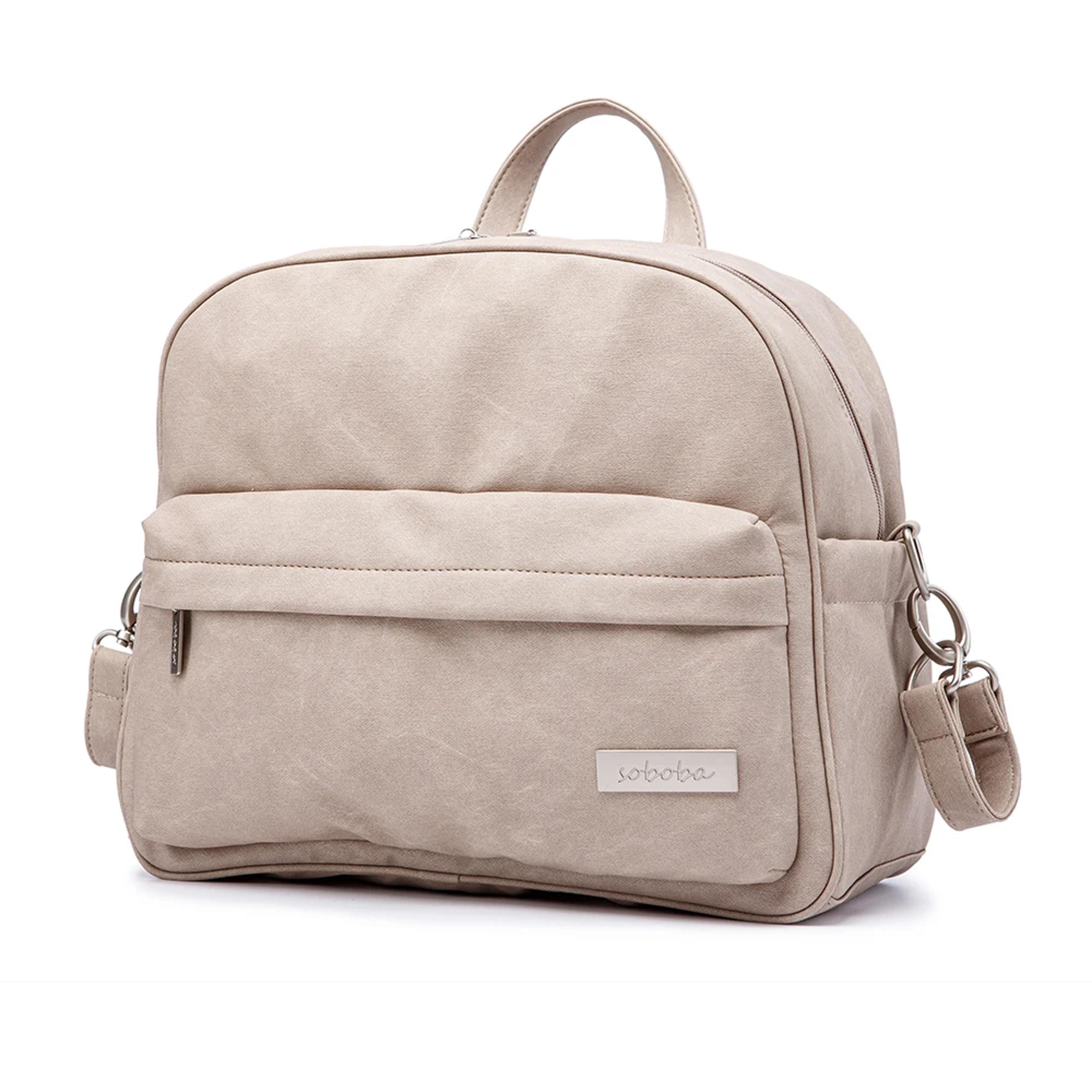 solid fashion diaper backpack for baby care, waterproof multi-function nappy changing bag for mother, stylish diaper bag