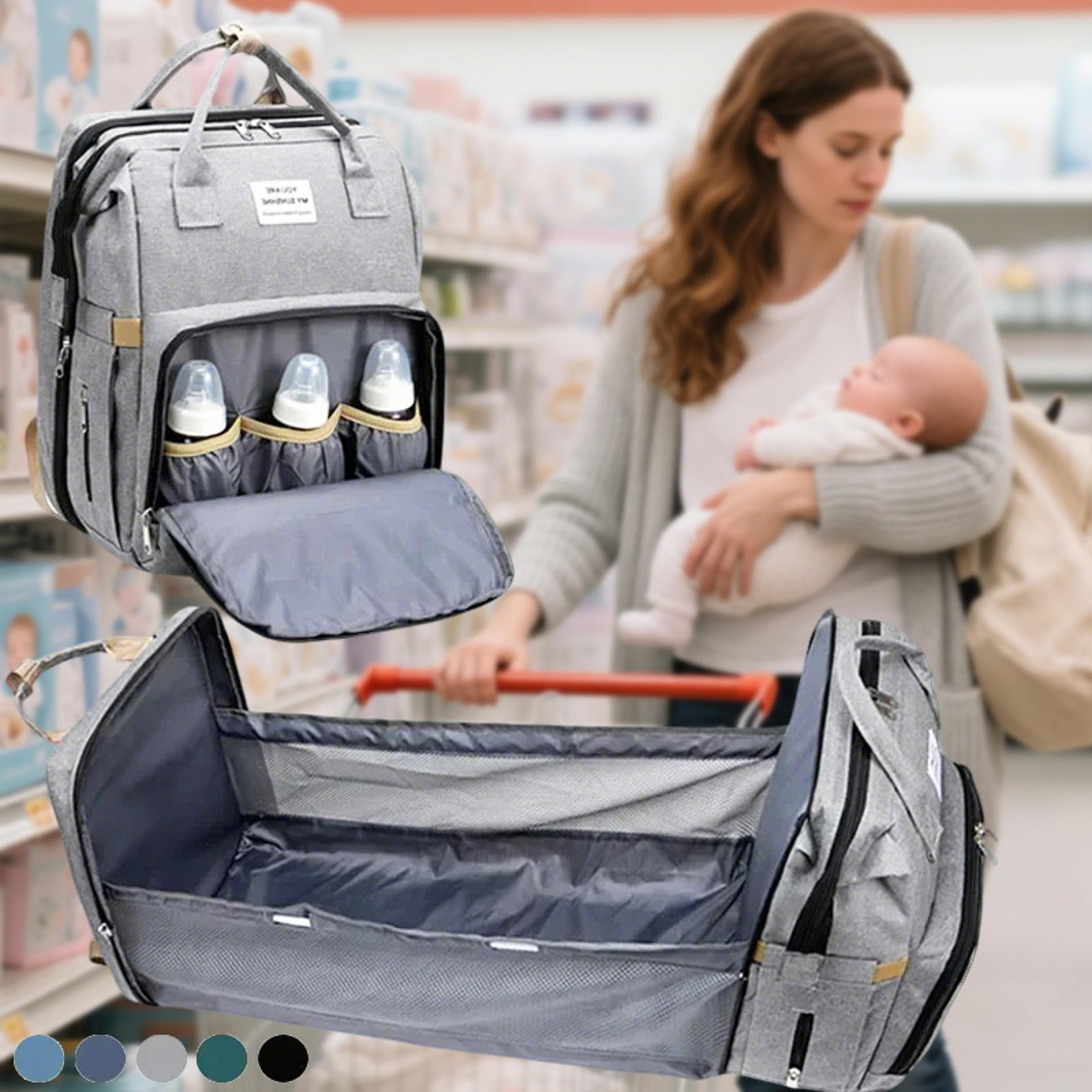 mommy diaper bags baby bed, large capacity backpacks, convenient nursing bags with changing mat, milk bottle nappy bags